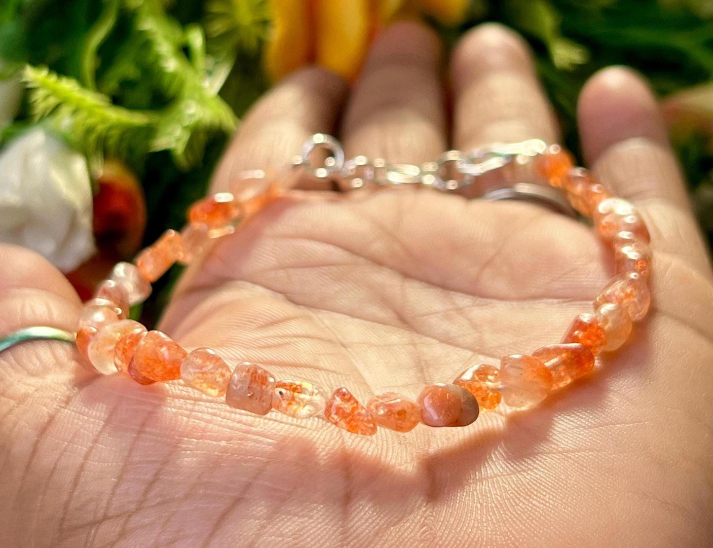 Sunstone Stone Bracelet l Adjustable Bracelet l Unisex Bracelet