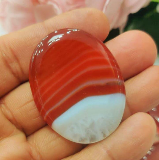 Red Sulemani Worry Stone – Crystal Worry Stone – Pocket Stone – Healing Crystal - 4.5x3.5cm