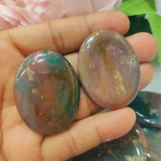 Pink Fancy Agate Stone Worry Stone – Crystal Worry Stone – Pocket Stone – Healing Crystal - 4cmx3cm Thumb Stone One (1) Piece