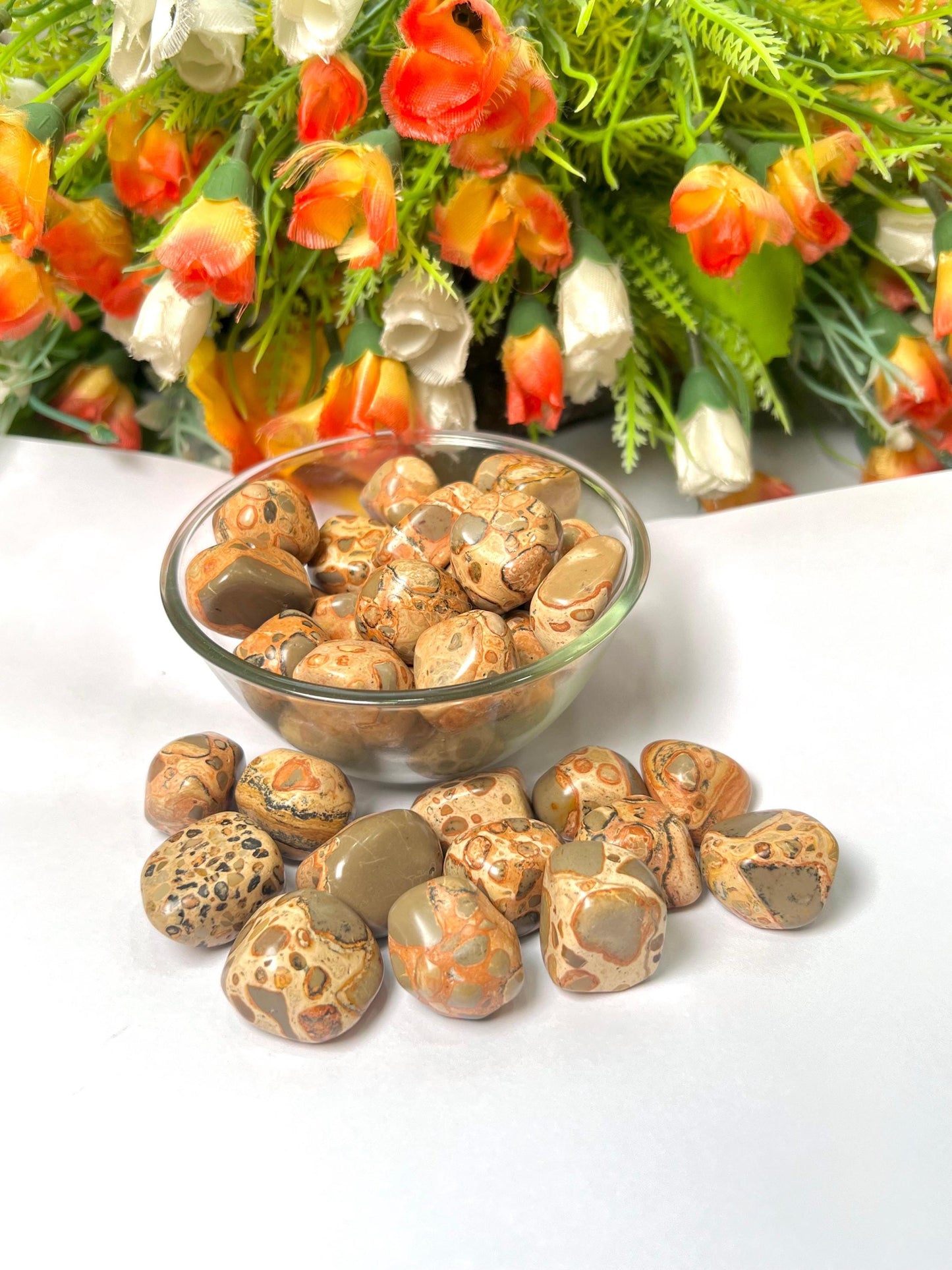 Leopardskin Jasper Stone Tumbled Stone - Spiritual Stone -Healing Crystals in pack sizes of 1,3,5, and 10 Pieces Quality AAAAA +++++