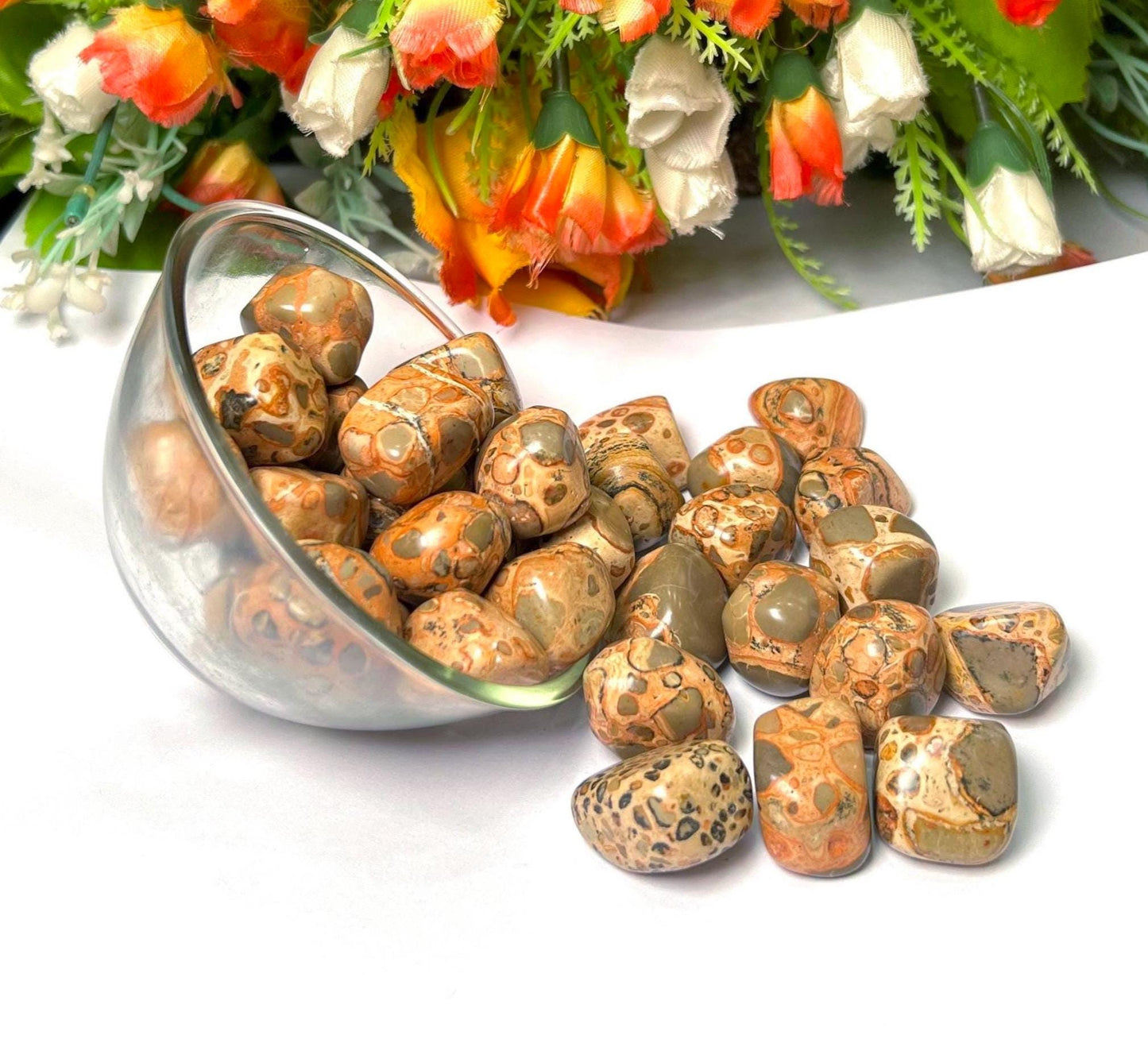 Leopardskin Jasper Stone Tumbled Stone - Spiritual Stone -Healing Crystals in pack sizes of 1,3,5, and 10 Pieces Quality AAAAA +++++
