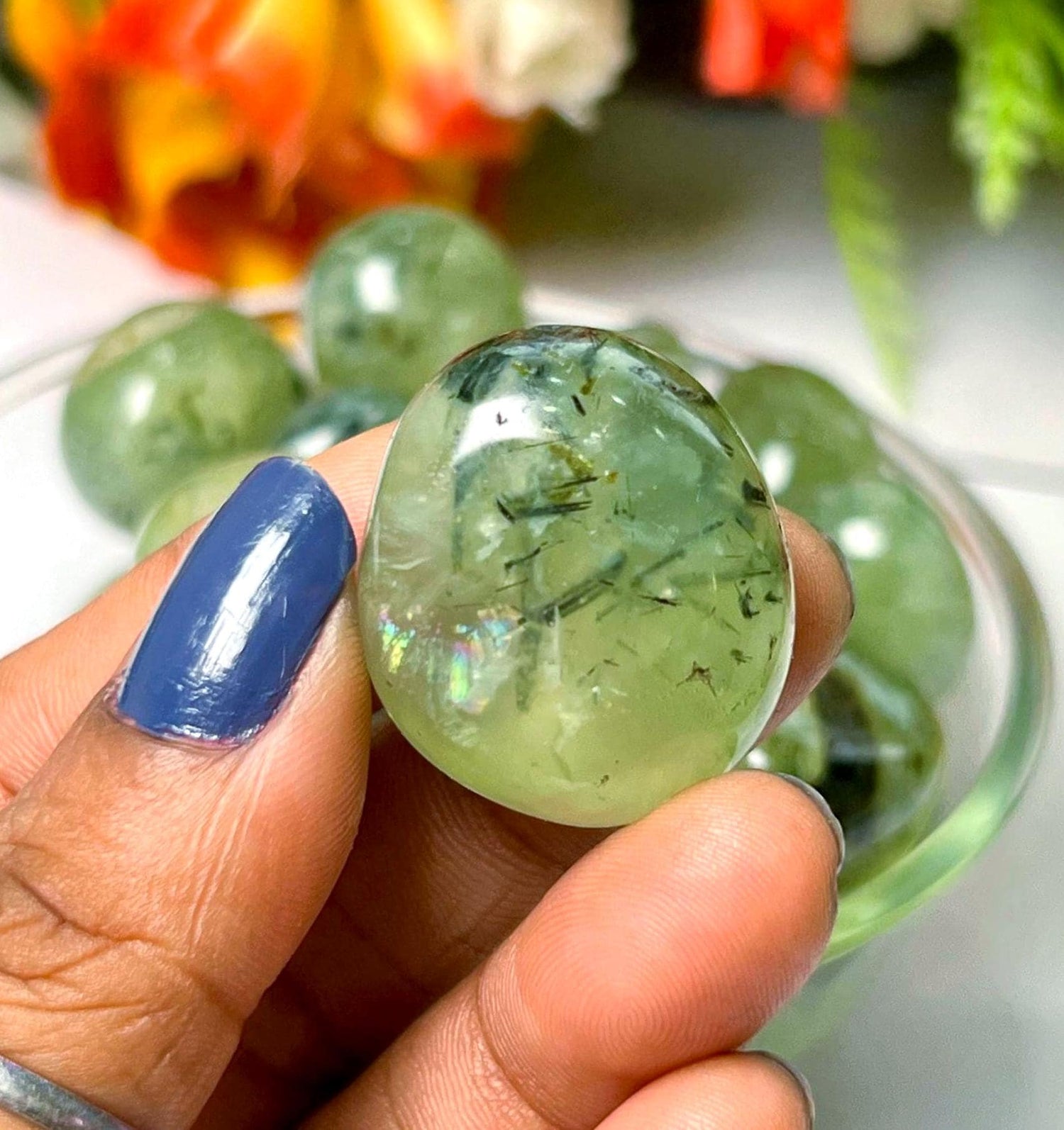 Prehnite Stone Tumbled Stone - Spiritual Stone -Healing Crystals in pack sizes of 1,3,5, and 10 Pieces Quality AAAAA +++++