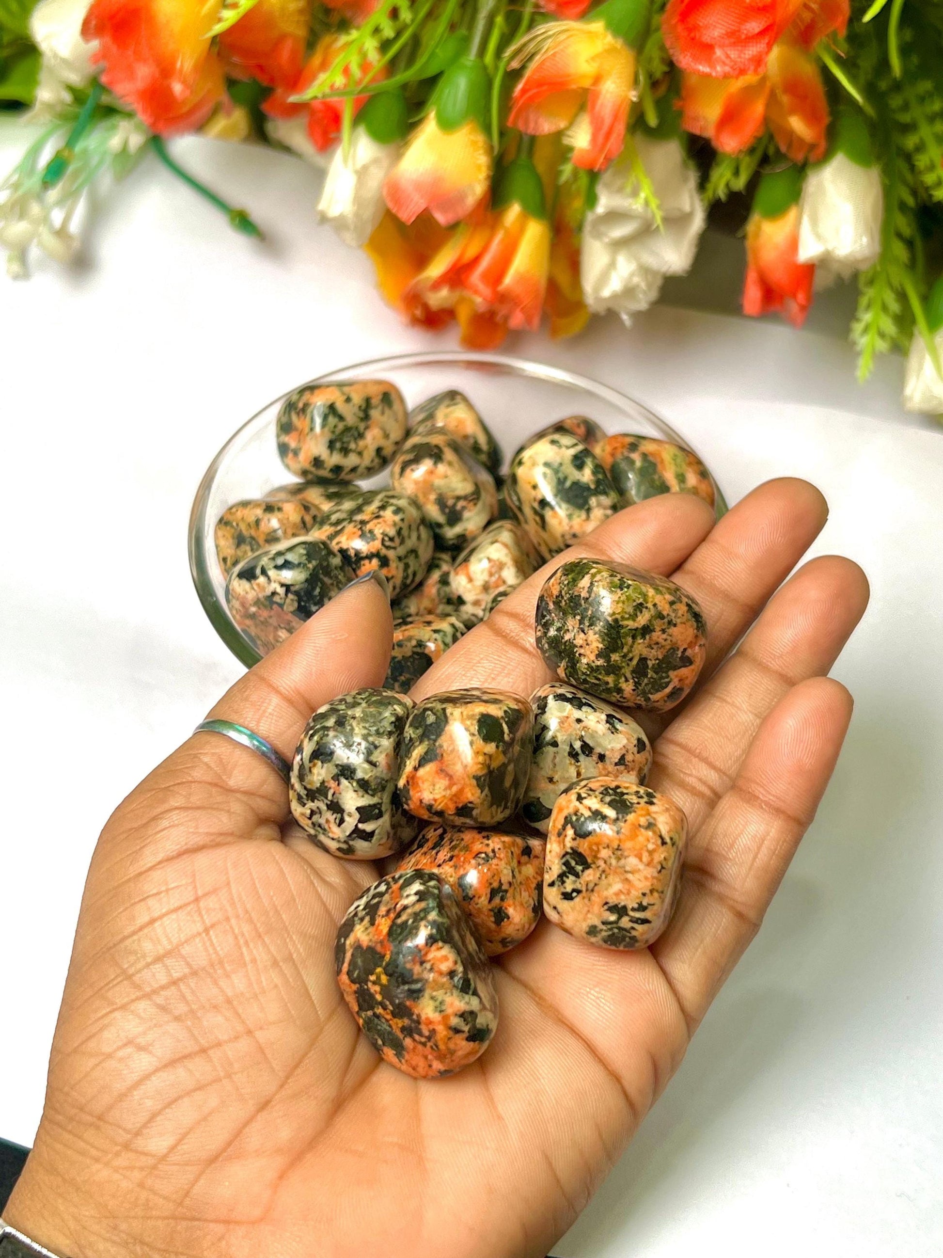Orange Orthoclase Stone Tumbled Stone - Spiritual Stone -Healing Crystals in pack sizes of 1,3,5, and 10 Pieces Quality AAAAA +++++