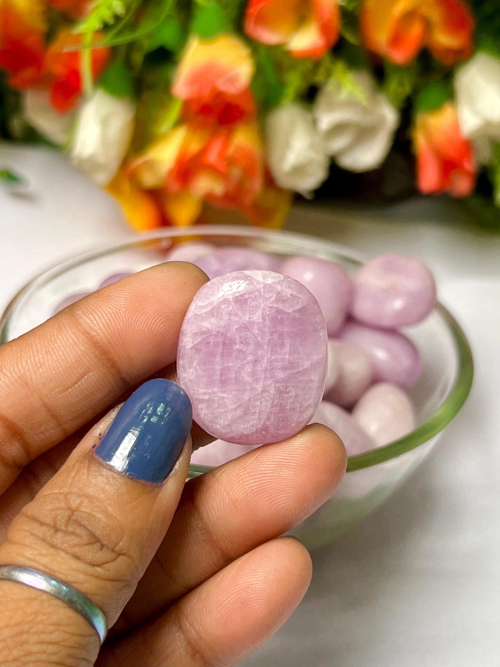 Kunzite Stone Tumbled Stone - Spiritual Stone -Healing Crystals in pack sizes of 1,3,5, and 10 Pieces Quality AAAAA +++++