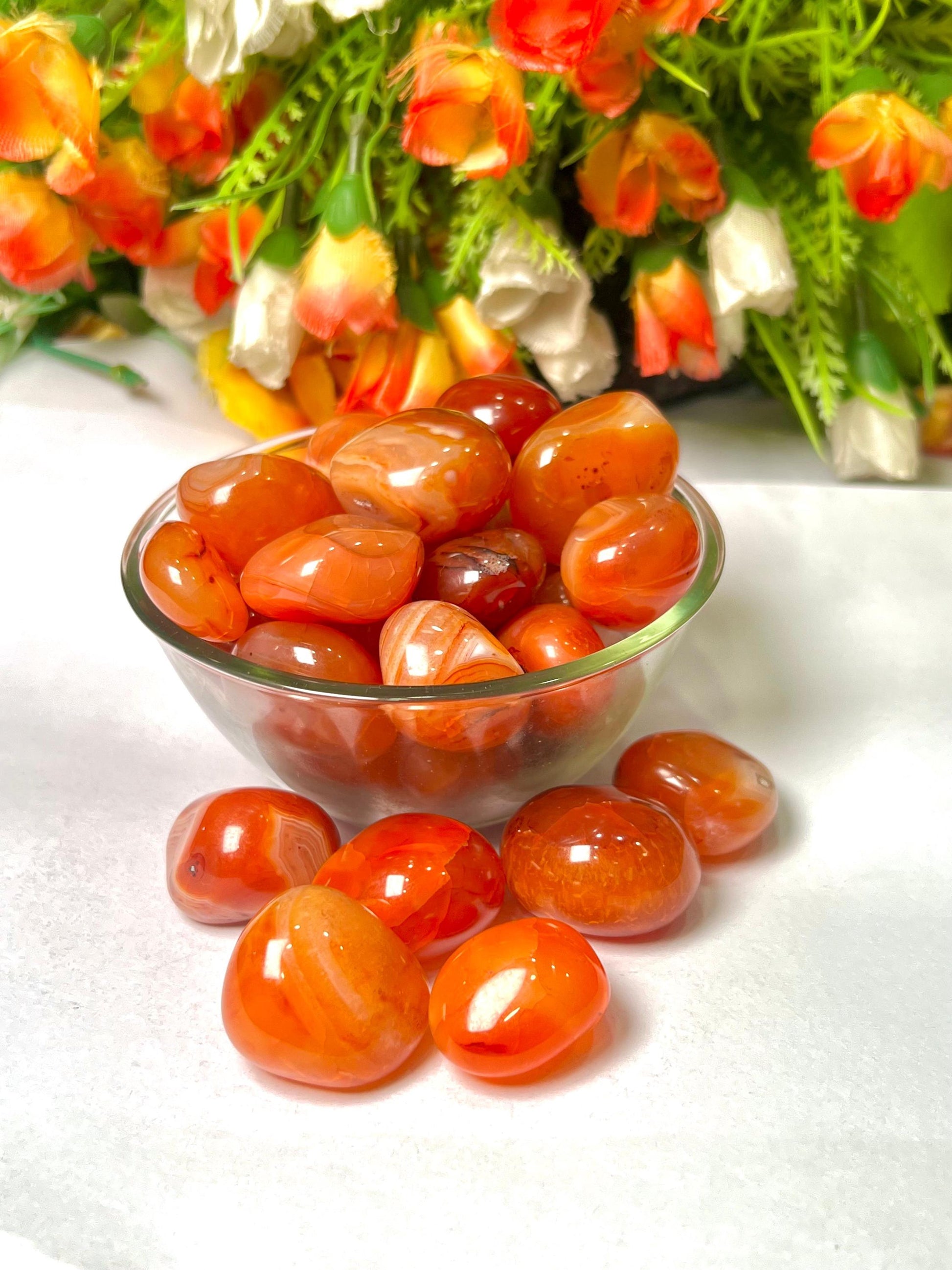 Carnelian Stone Tumbled Stone - Spiritual Stone -Healing Crystals in pack sizes of 1,3,5, and 10 Pieces Quality AAAAA +++++