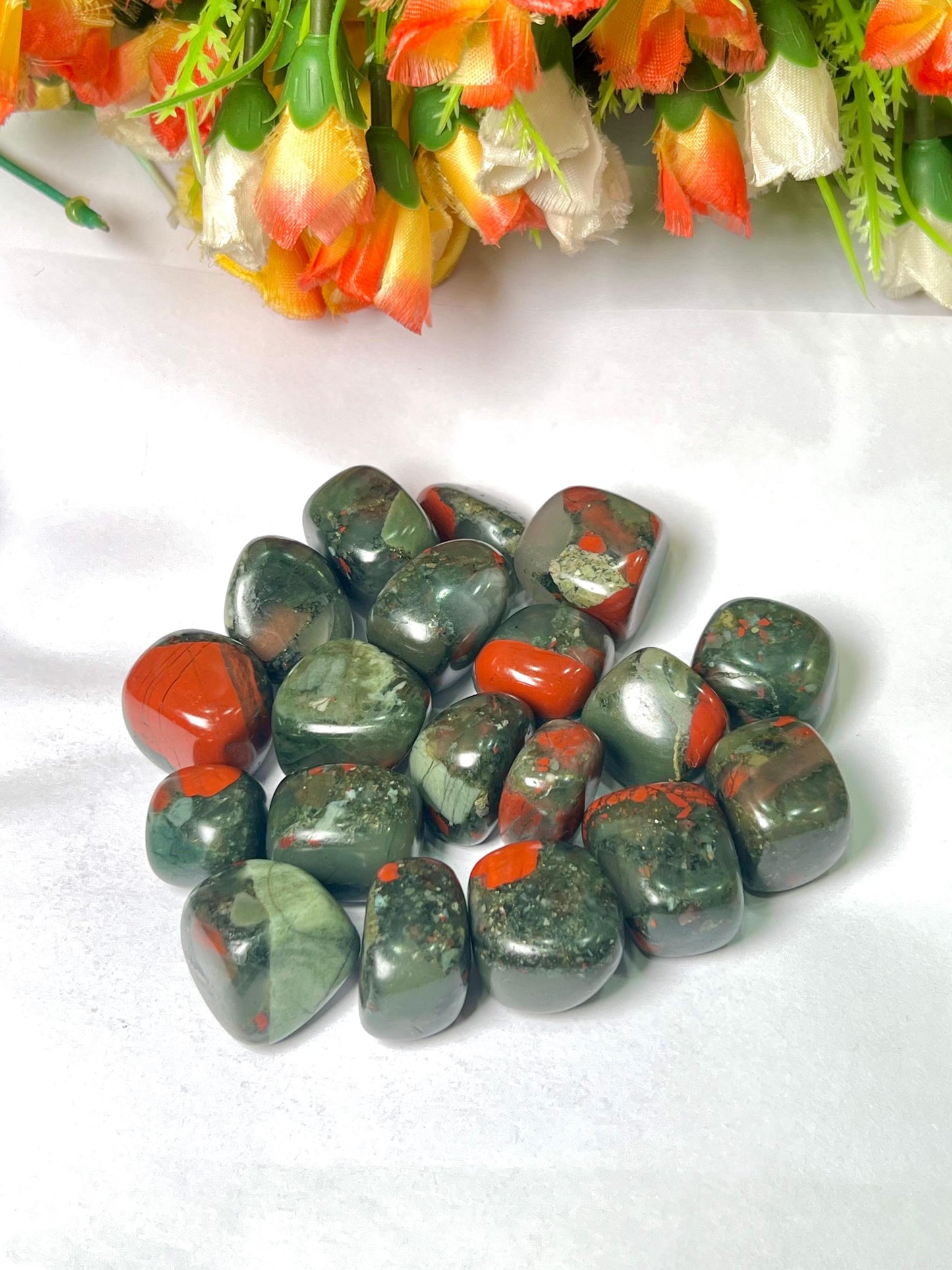African Blood Stone Tumbled Stone - Spiritual Stone -Healing Crystals in pack sizes of 1,3,5, and 10 Pieces Quality AAAAA +++++