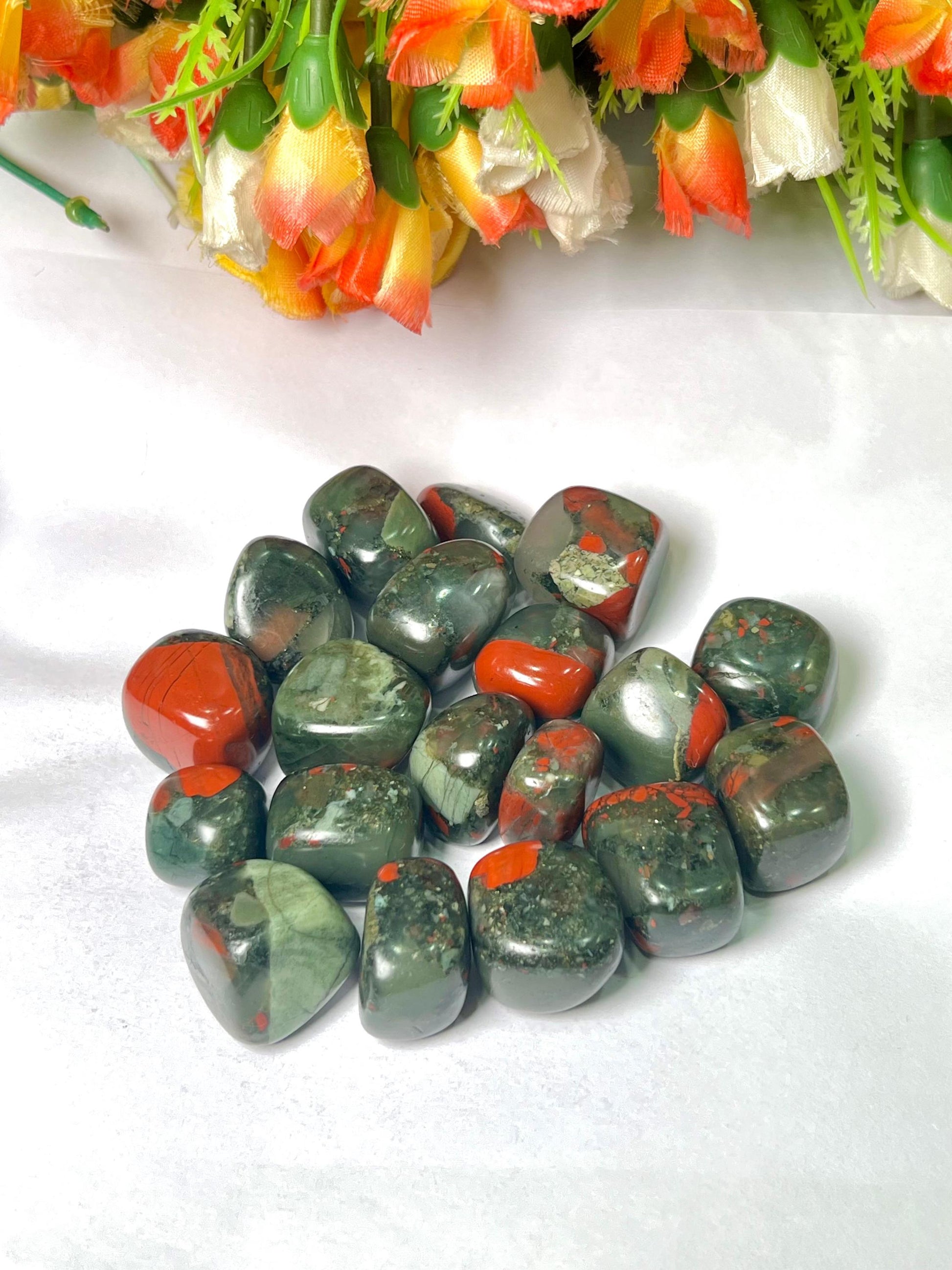 African Blood Stone Tumbled Stone - Spiritual Stone -Healing Crystals in pack sizes of 1,3,5, and 10 Pieces Quality AAAAA +++++