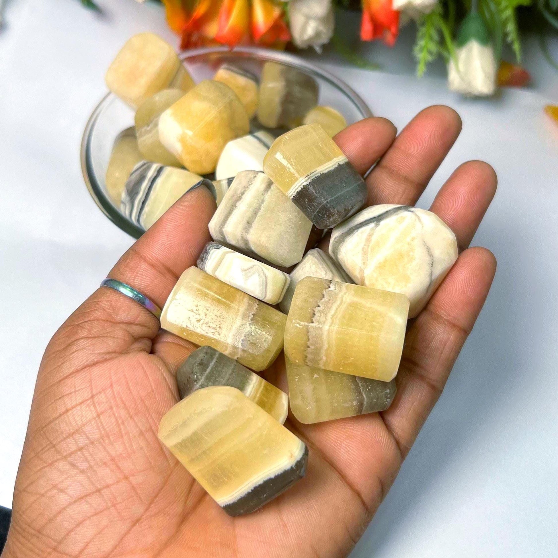 Yellow Zebra Jasper Stone Tumbled Stone - Spiritual Stone -Healing Crystals in pack sizes of 1,3,5, and 10 Pieces Quality AAAAA +++++