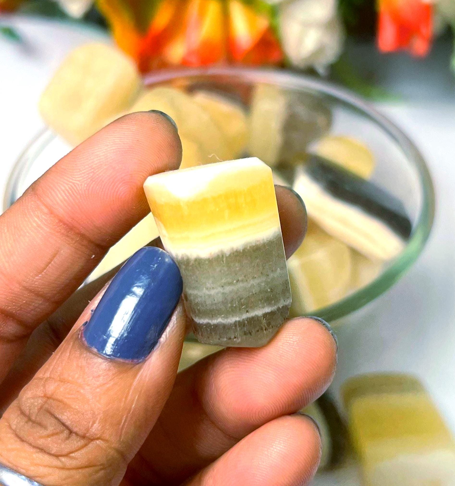Yellow Zebra Jasper Stone Tumbled Stone - Spiritual Stone -Healing Crystals in pack sizes of 1,3,5, and 10 Pieces Quality AAAAA +++++