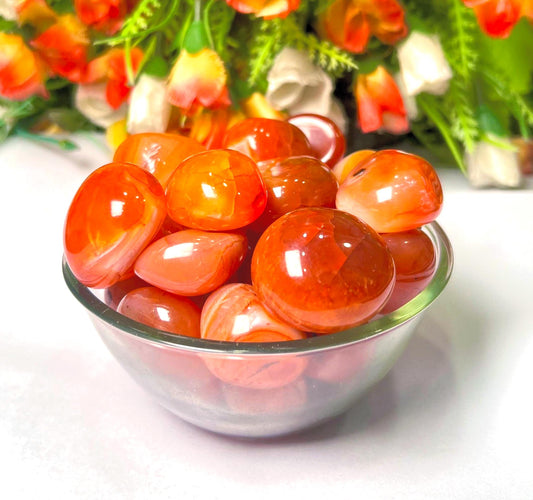 Carnelian Stone Tumbled Stone - Spiritual Stone -Healing Crystals in pack sizes of 1,3,5, and 10 Pieces Quality AAAAA +++++