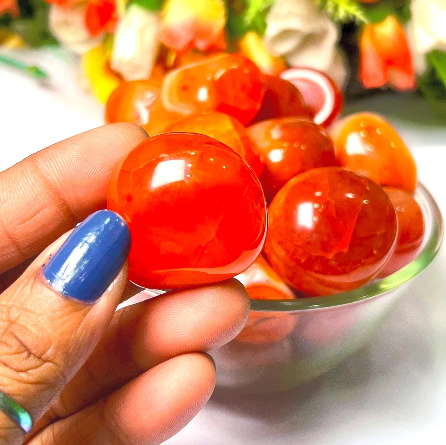 Carnelian Stone Tumbled Stone - Spiritual Stone -Healing Crystals in pack sizes of 1,3,5, and 10 Pieces Quality AAAAA +++++