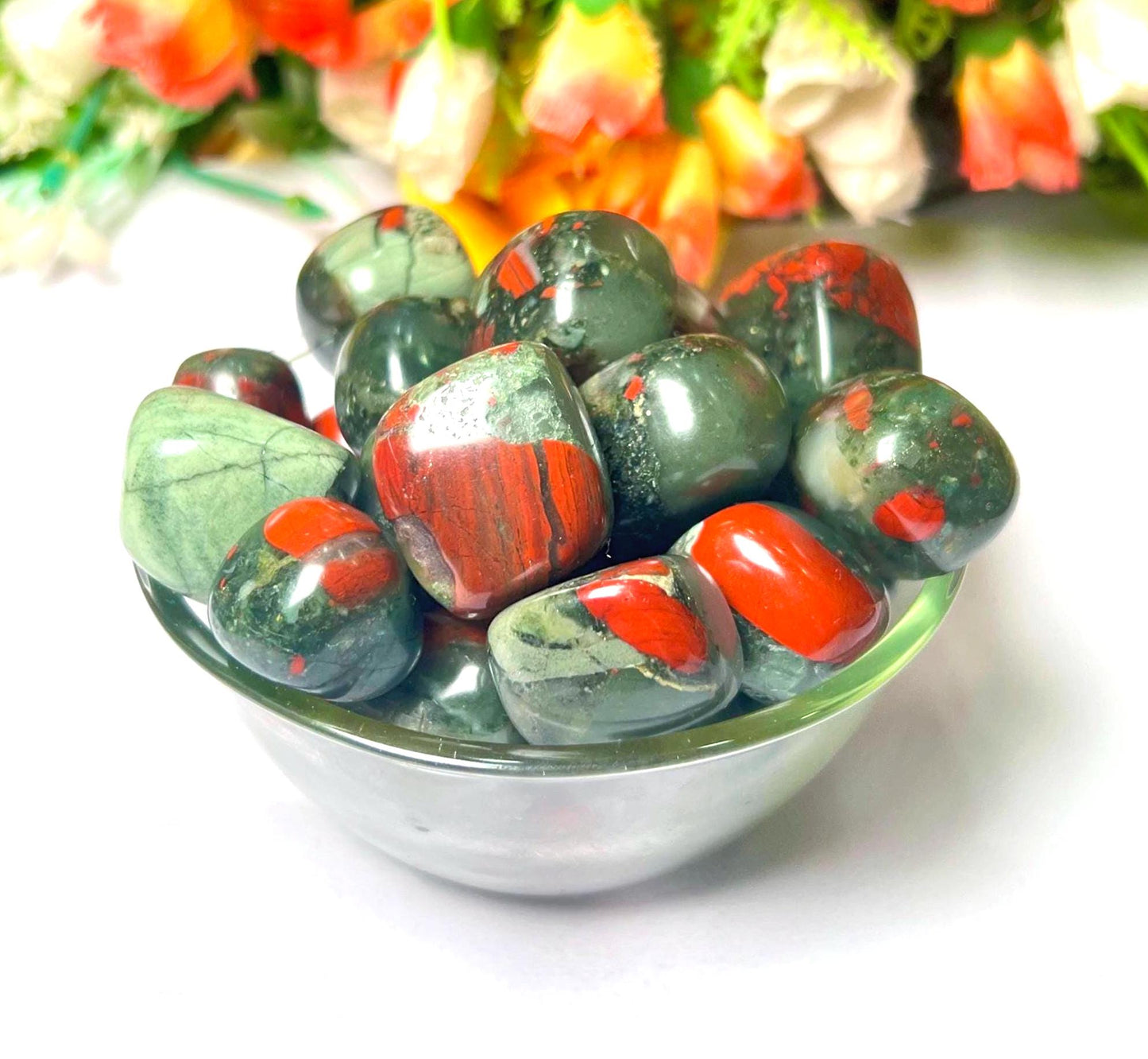 African Blood Stone Tumbled Stone - Spiritual Stone -Healing Crystals in pack sizes of 1,3,5, and 10 Pieces Quality AAAAA +++++
