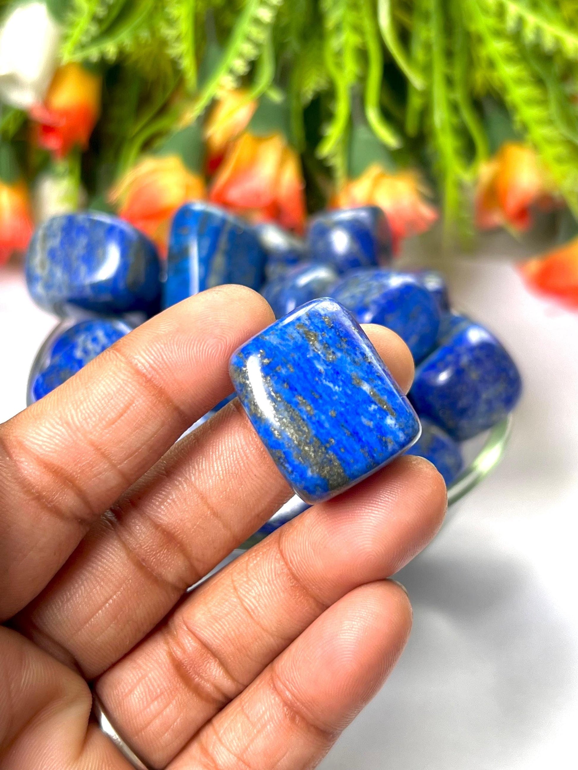 Lapis lazuli Stone Tumbled Stone-Spiritual Stone- Healing Crystals in pack sizes of 1,3,5, and 10 Pieces Quality AAAAA +++++