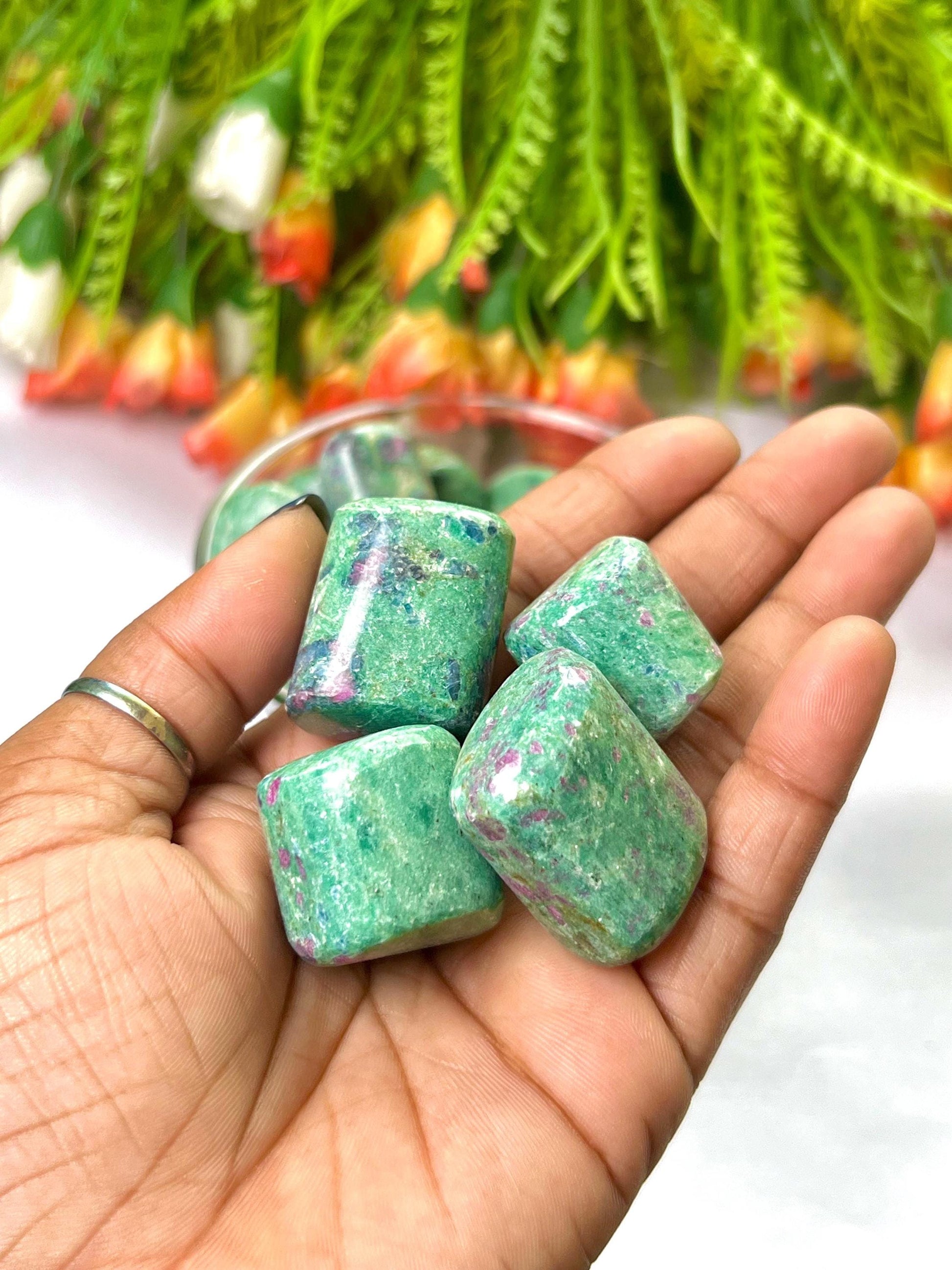 Ruby Zoisite Stone Tumbled Stone - Spiritual Stone -Healing Crystals in pack sizes of 1,3,5, and 10 Pieces Quality AAAAA +++++