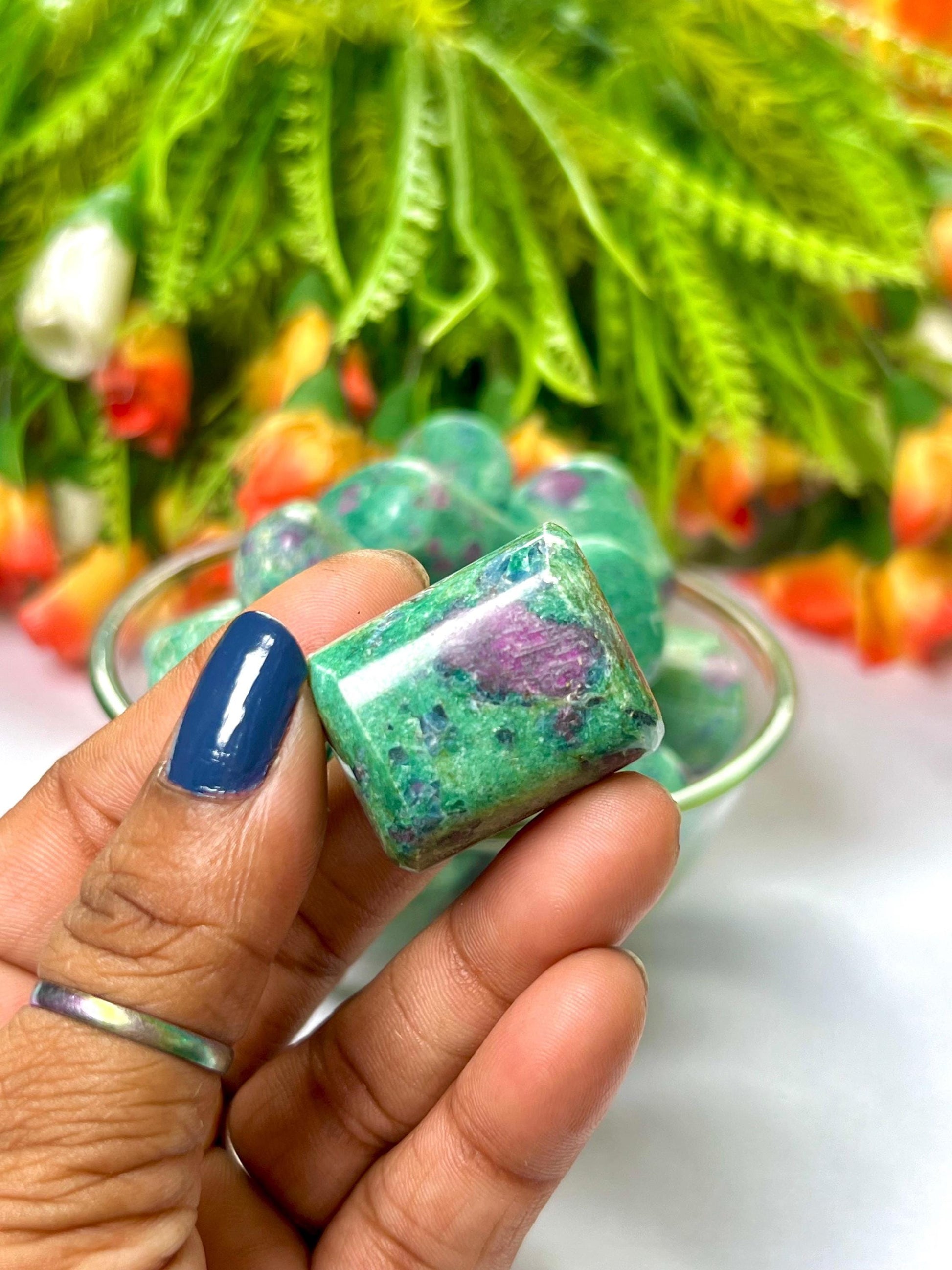 Ruby Zoisite Stone Tumbled Stone - Spiritual Stone -Healing Crystals in pack sizes of 1,3,5, and 10 Pieces Quality AAAAA +++++