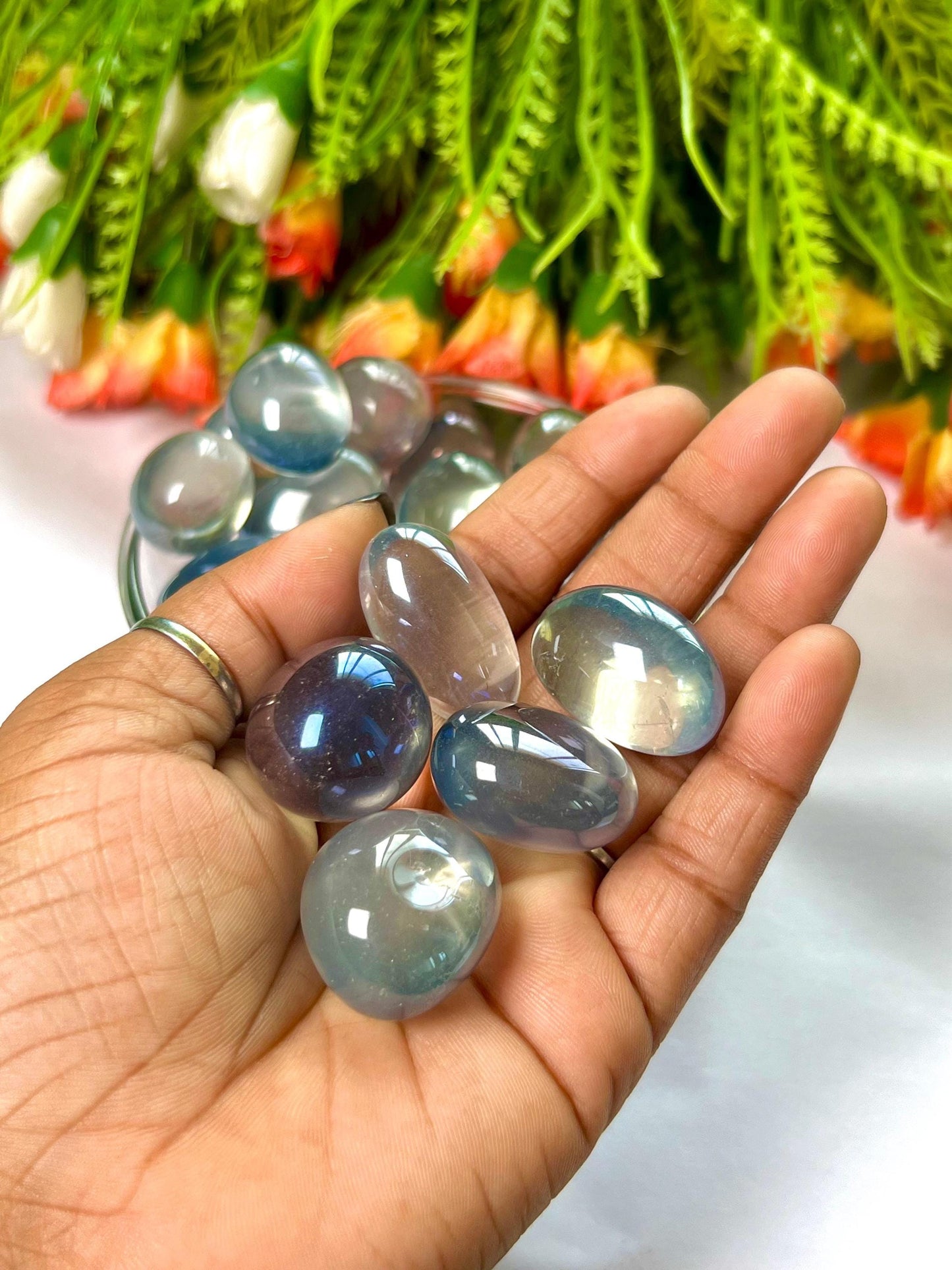 Labradorite Aura Quartz Stone Tumbled Stone - Spiritual Stone -Healing Crystals in pack sizes of 1,3,5, and 10 Pieces Quality AAAAA +++++
