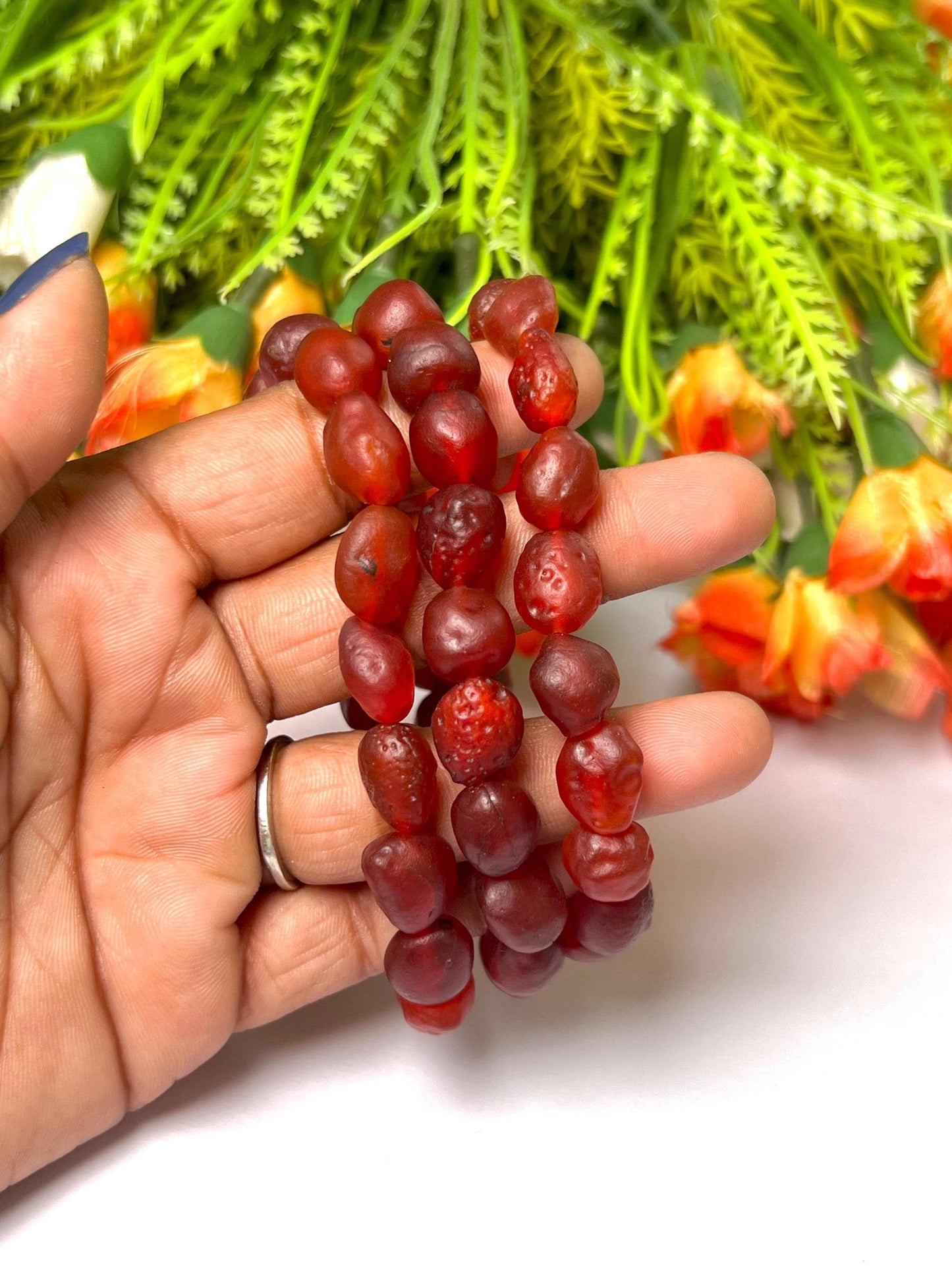 Carnelian Gobi Desert Stone Bracelet l Stretchable Bracelet l Unisex Bracelet l 10 MM Bracelet