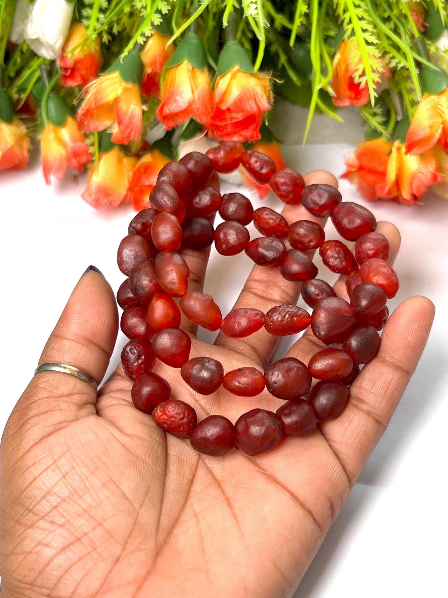 Carnelian Gobi Desert Stone Bracelet l Stretchable Bracelet l Unisex Bracelet l 10 MM Bracelet