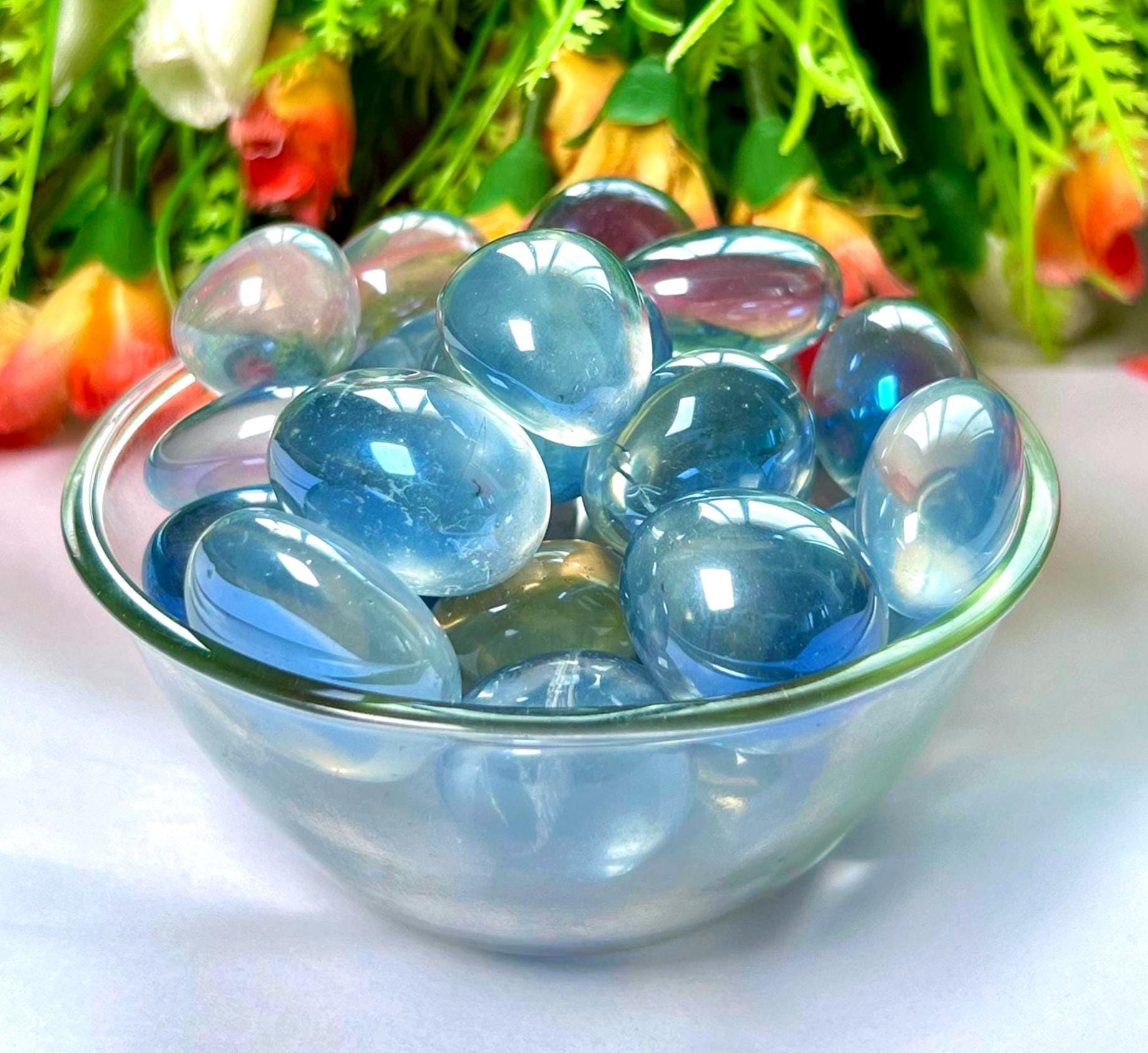 Labradorite Aura Quartz Stone Tumbled Stone - Spiritual Stone -Healing Crystals in pack sizes of 1,3,5, and 10 Pieces Quality AAAAA +++++