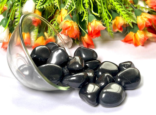Black Azeztulite Stone Tumbled Stone - Spiritual Stone -Healing Crystals in pack sizes of 1,3,5, and 10 Pieces Quality AAAAA +++++