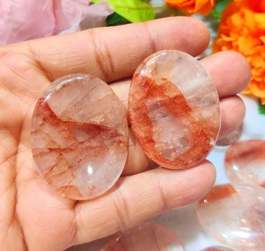 Red Fire Azeztulite Stone Worry Stone – Crystal Worry Stone – Pocket Stone – Healing Crystal - 4cmx3cm Thumb Stone One (1) Piece