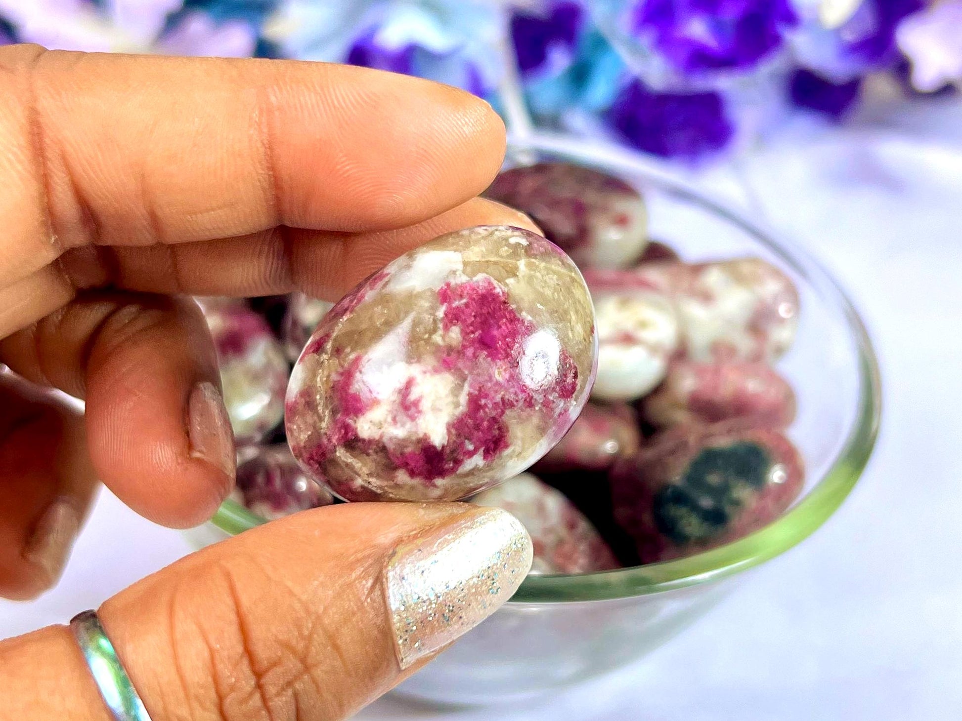 Kakortokite Tumbled Stone - Spiritual Stone -Healing Crystals in pack sizes of 1,3,5, and 10 Pieces Quality AAAAA +++++