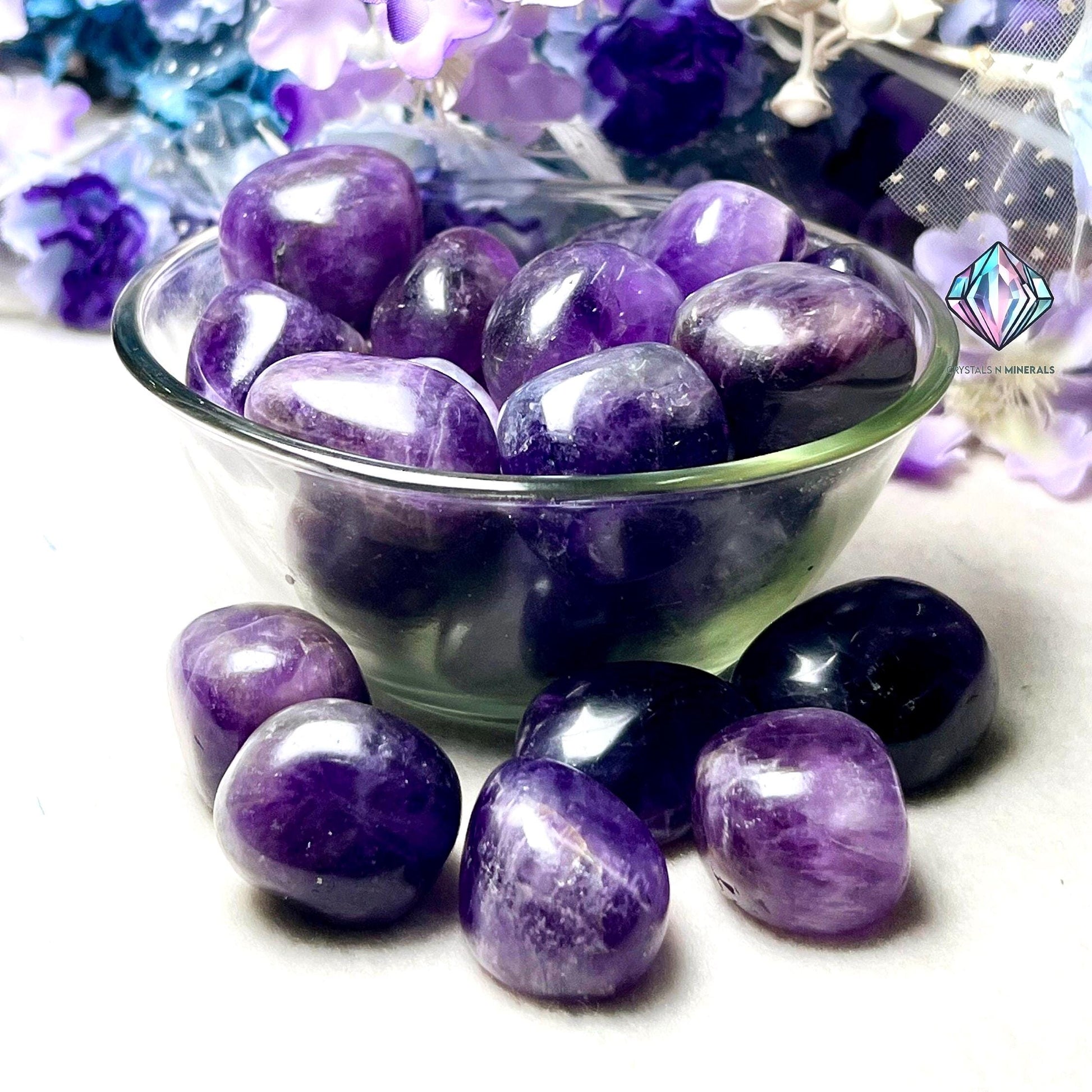 Amethyst Stone Tumbled Stone-Spiritual Stone- Healing Crystals in pack sizes of 1,3,5, and 10 Pieces Quality AAAAA +++++