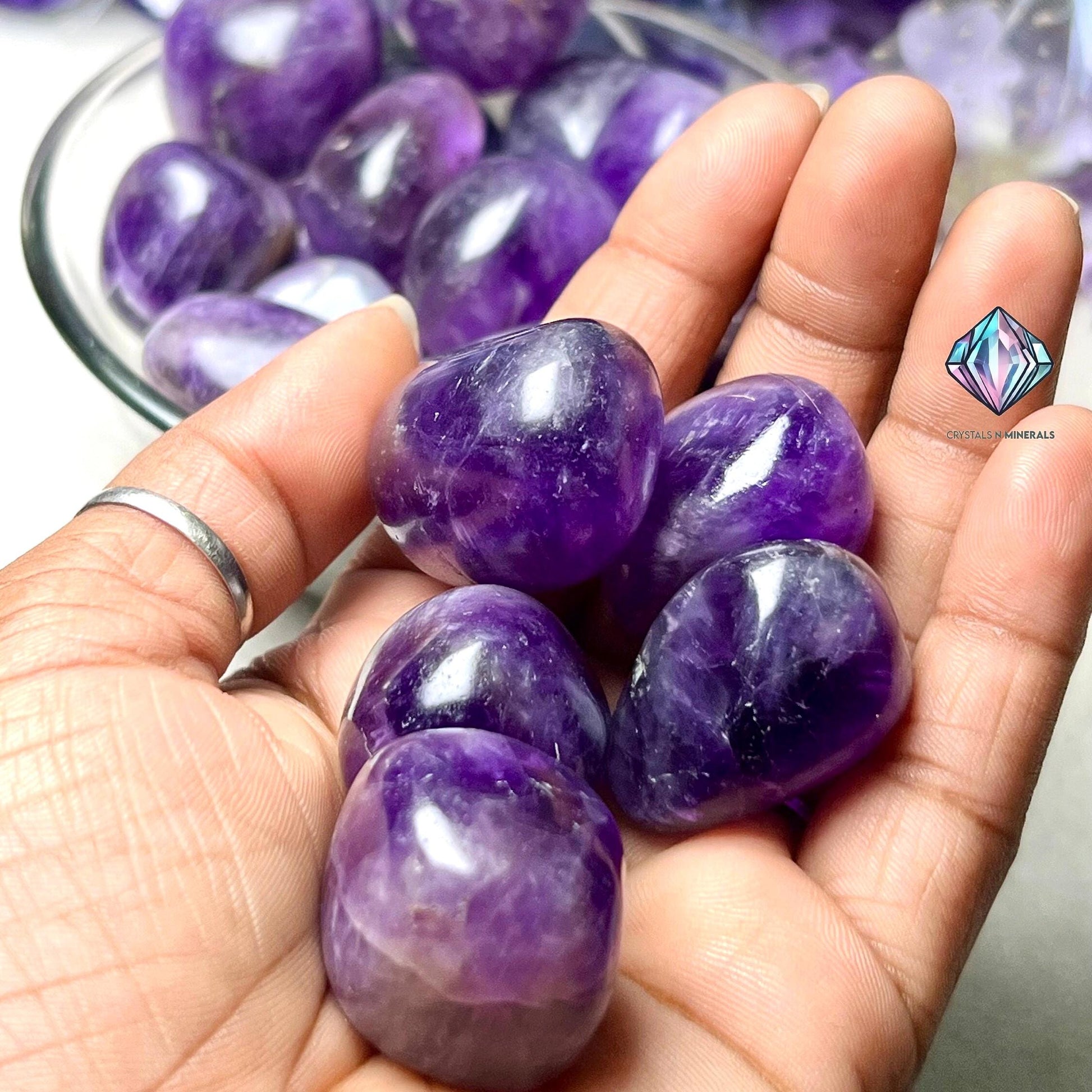 Amethyst Stone Tumbled Stone-Spiritual Stone- Healing Crystals in pack sizes of 1,3,5, and 10 Pieces Quality AAAAA +++++
