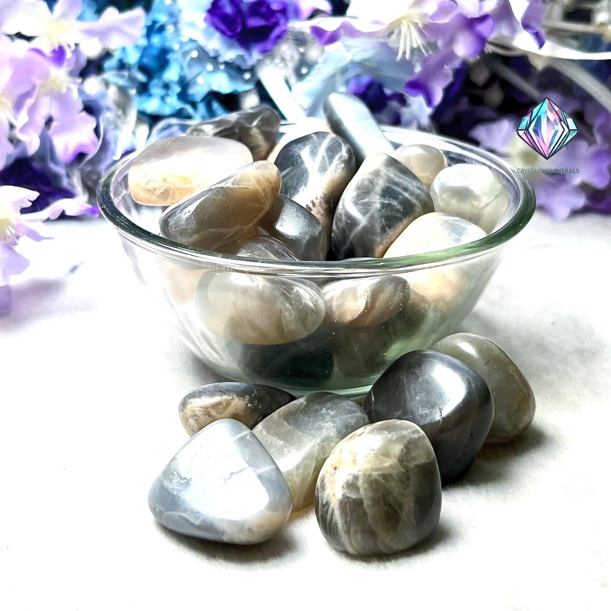 Black Moonstone Tumbled Stone - Spiritual Stone -Healing Crystals in pack sizes of 1,3,5, and 10 Pieces Quality AAAAA +++++