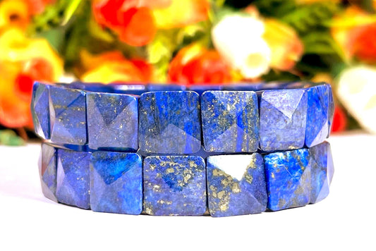 Lapis lazuli Stone Pyramid Shape 10 MM Bracelet