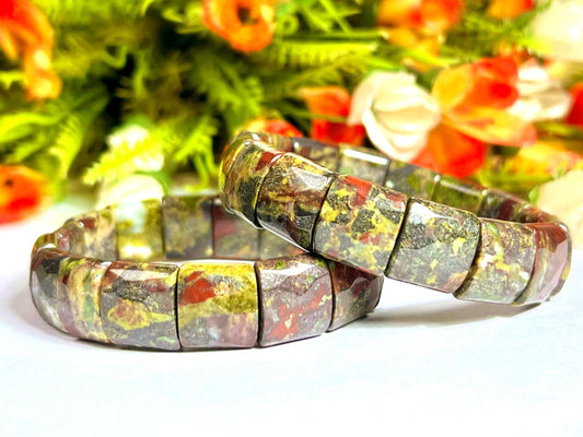 15 MM Dragon Blood Stone Bracelet l Stretchable Bracelet