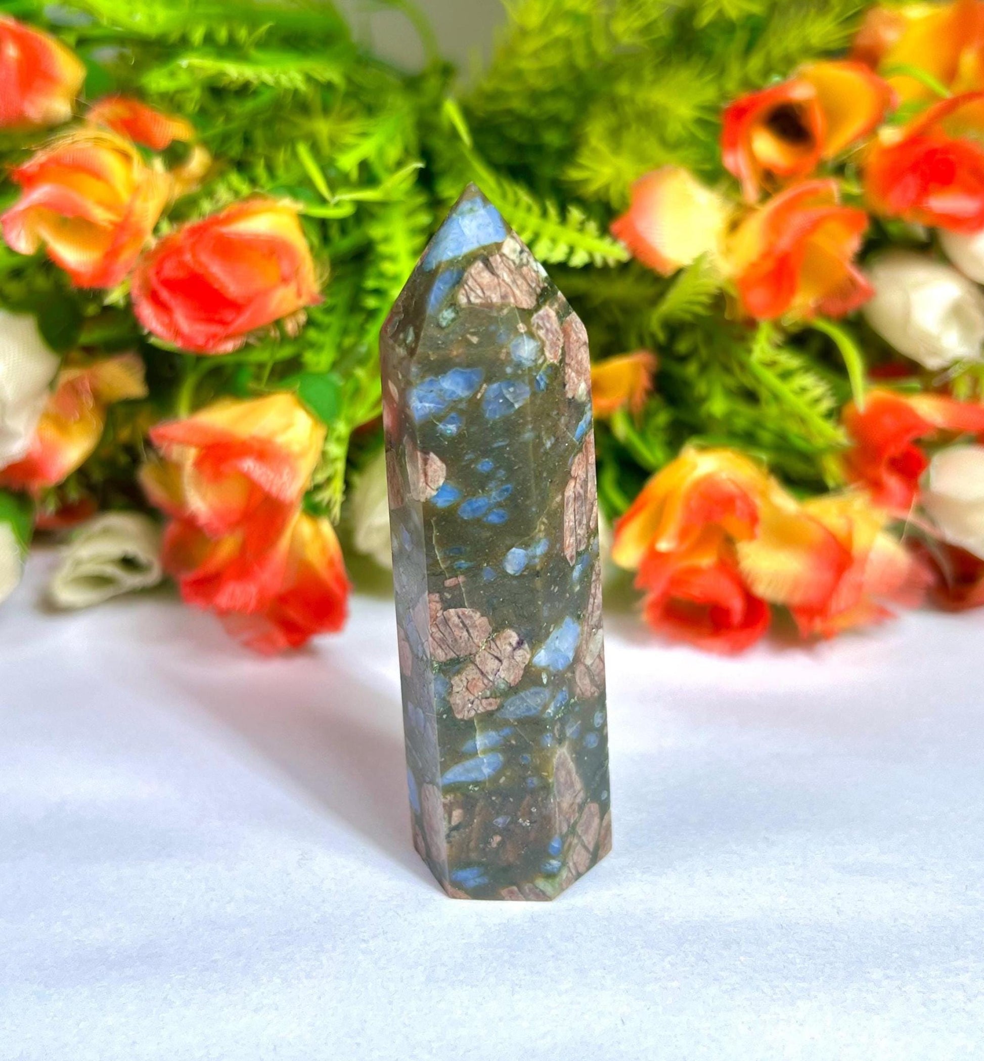 Liberite Que Sera Stone Crystal Tower Pencil Point Generator-Gemstone Pencil  Tower Wand Stone Obelisk -Home Car Decor Decoration 2" To 3.5"
