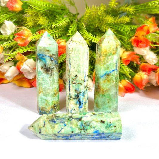 Phoenix Stone Crystal Tower Pencil Point Generator-Gemstone Pencil Crystal Tower Wand Stone Obelisk -Home Car Decor Decoration 3" To 4"