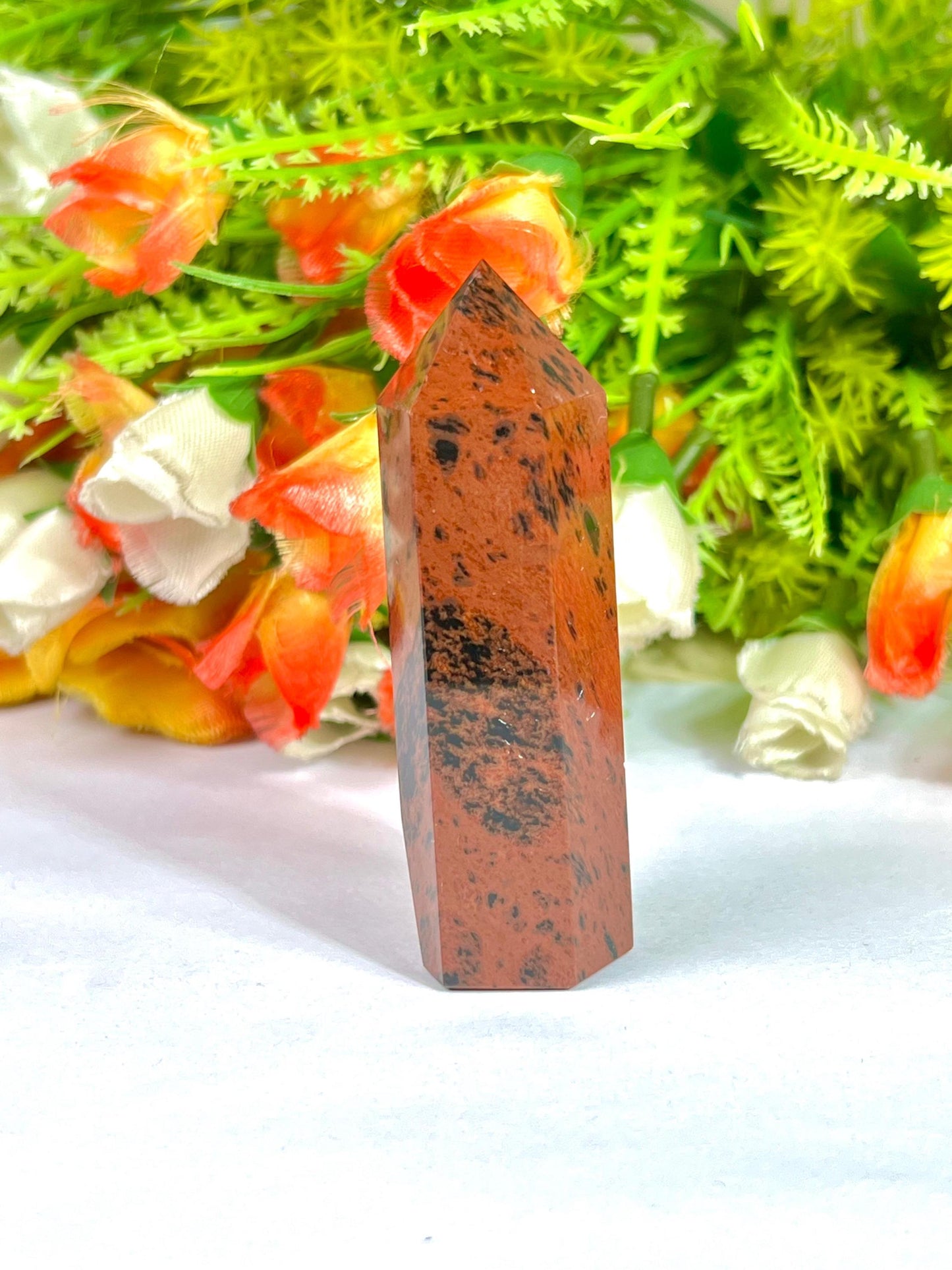 Mahogany Obsidian Stone Crystal Tower Pencil Point Generator-Gemstone Pencil Tower Wand Stone Obelisk -Home Car Decor Decoration 2" To 3"