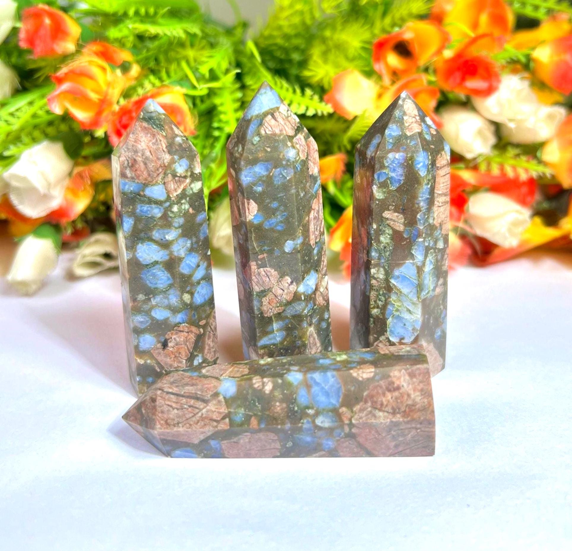 Liberite Que Sera Stone Crystal Tower Pencil Point Generator-Gemstone Pencil  Tower Wand Stone Obelisk -Home Car Decor Decoration 2" To 3.5"