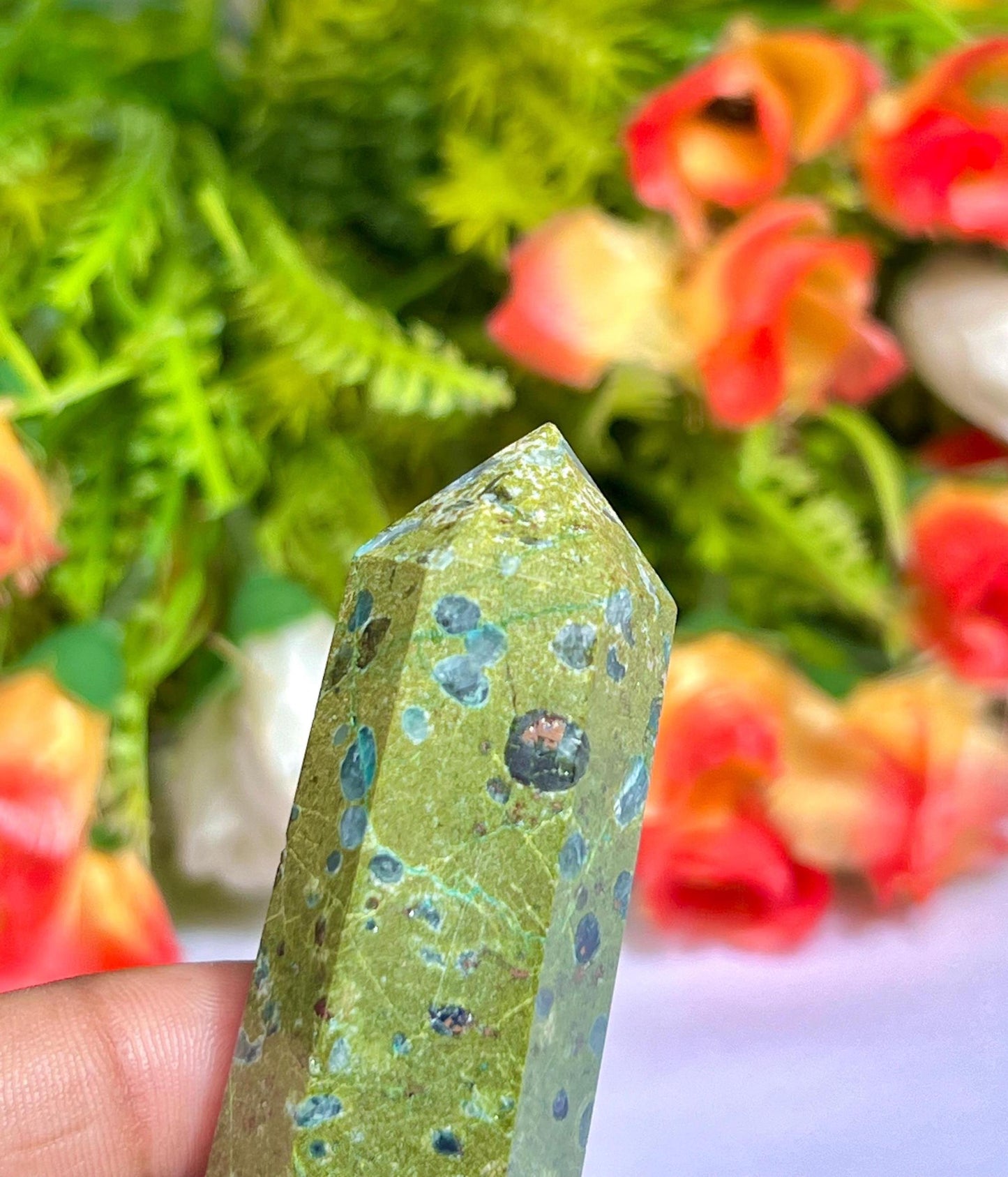 Atlantisite Stone Crystal Tower Pencil Point Generator-Gemstone Pencil Crystal Tower Wand Stone Obelisk -Home Car Decor Decoration 2" To 3"