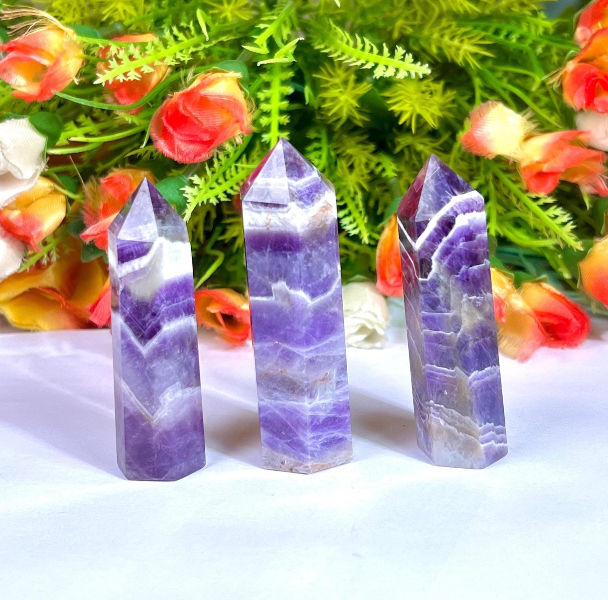 Amazez Stone Tower Pencil Point Generator-Gemstone Pencil Crystal Tower Wand Stone Obelisk -Home Car Decor Decoration 3" To 4"