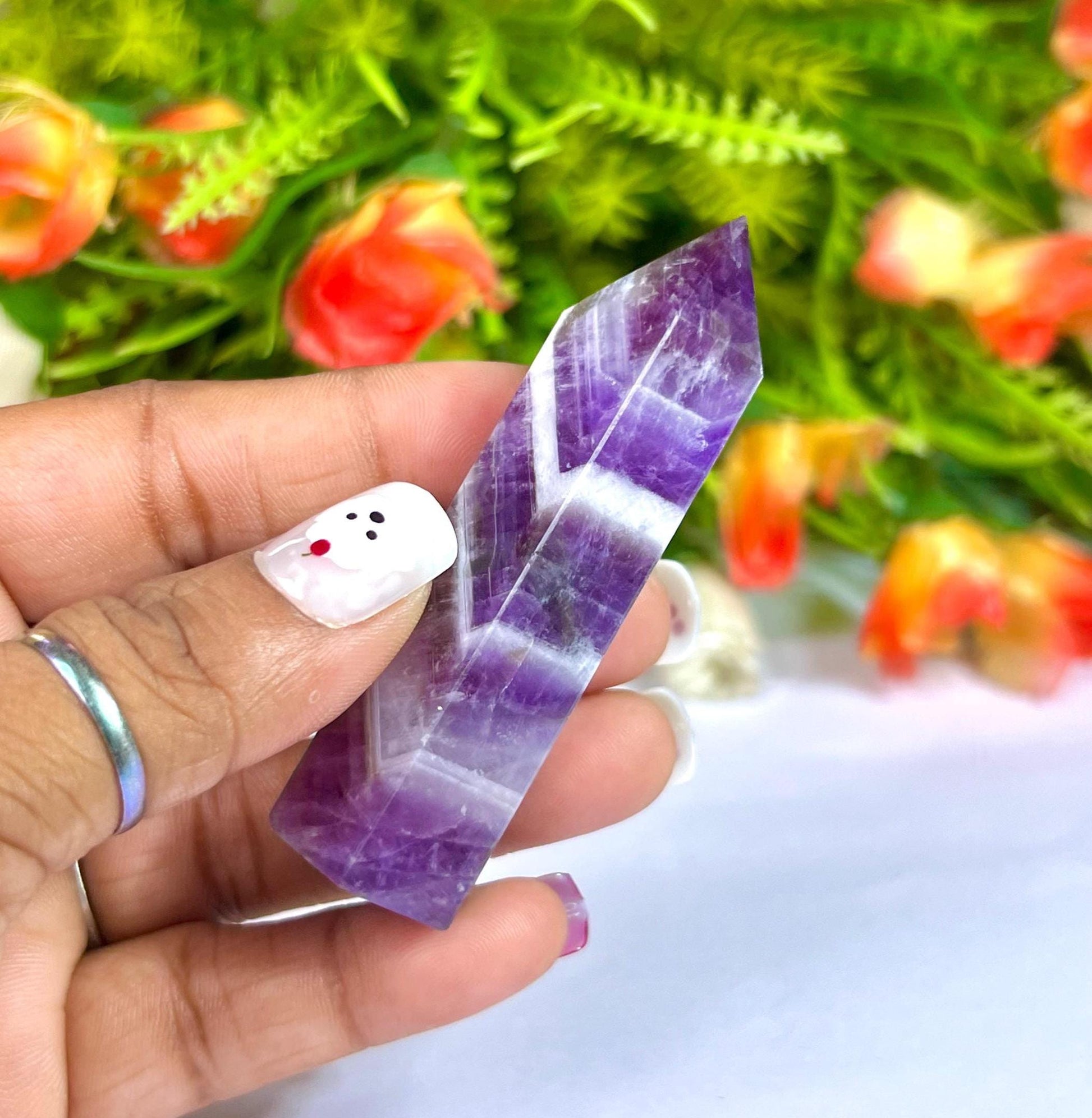 Amazez Stone Tower Pencil Point Generator-Gemstone Pencil Crystal Tower Wand Stone Obelisk -Home Car Decor Decoration 3" To 4"