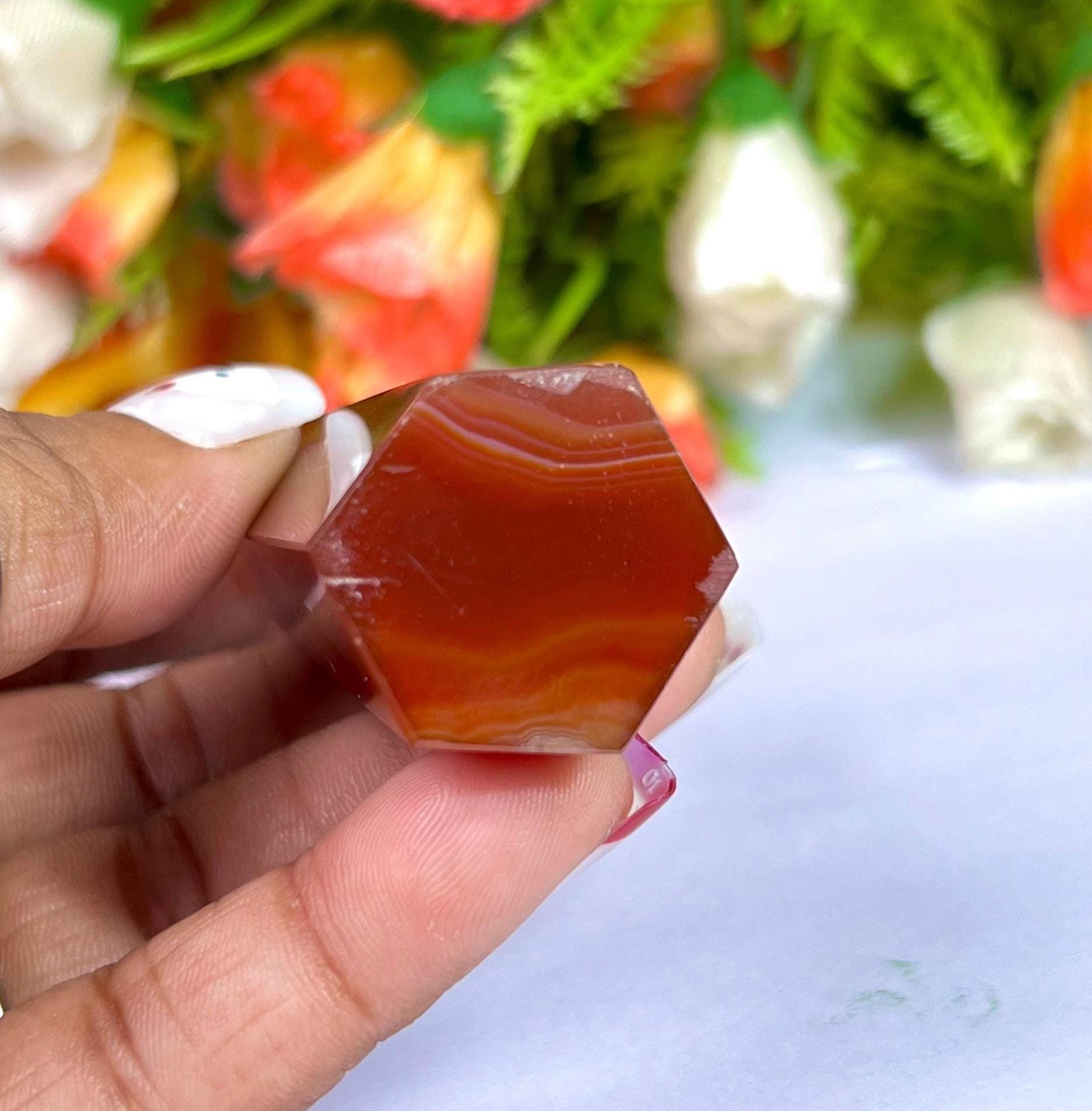 Red Sulemani Stone Tower Pencil Point Generator-Gemstone Pencil Crystal Tower Wand Stone Obelisk -Home Car Decor Decoration 3" To 4"