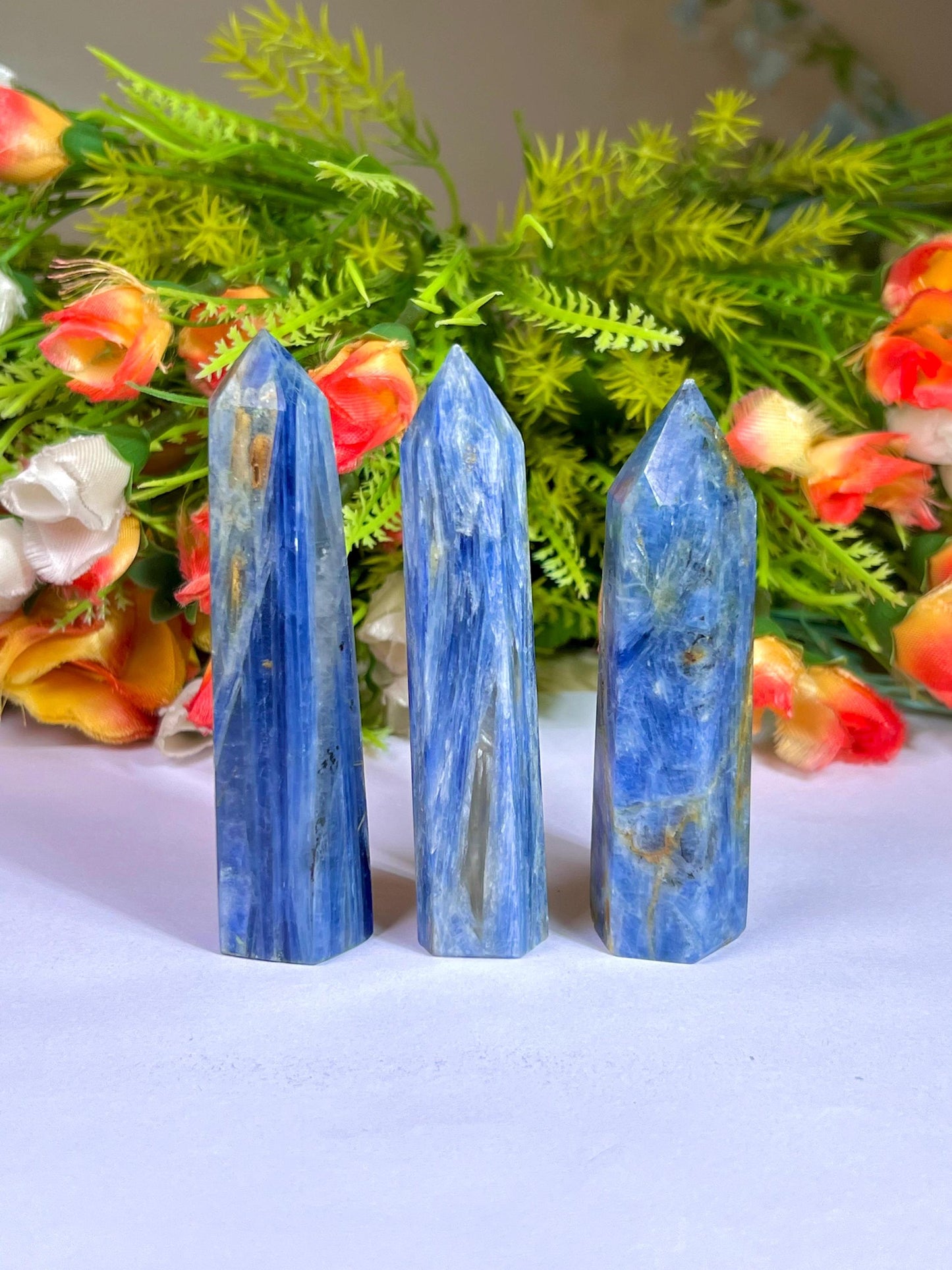 Blue Kyanite Stone Tower Pencil Point Generator-Gemstone Pencil Crystal Tower Wand Stone Obelisk -Home Car Decor Decoration 2" To 3"