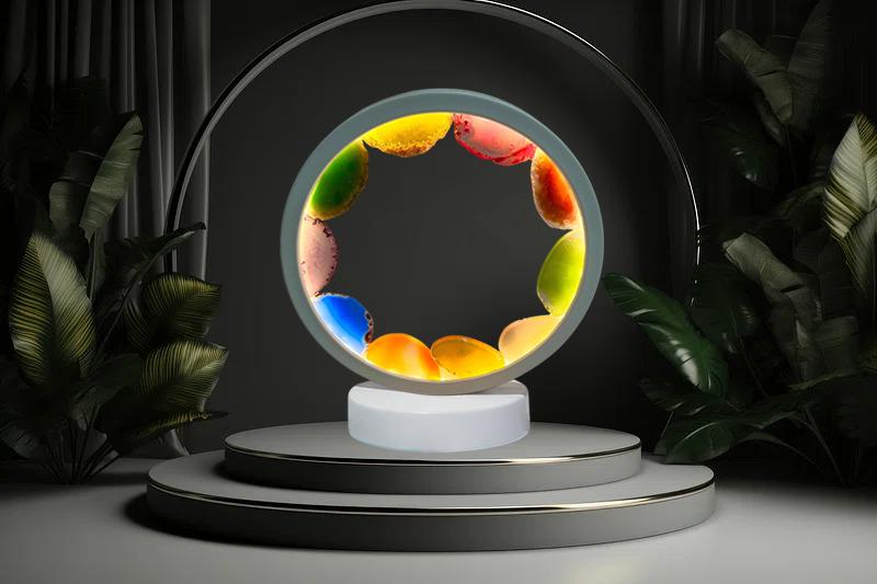All Chakra Onyx Crystal USB Night Light – Balancing Lamp for Energy, Ambiance, Meditation, Home & Office Décor, Housewarming Gift