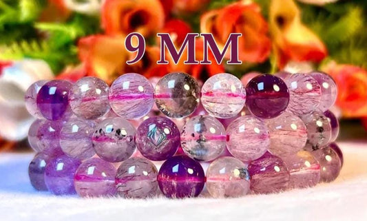 9 MM Super Seven Melody Stone Bracelet l Stretchable Bracelet l Unisex Bracelet