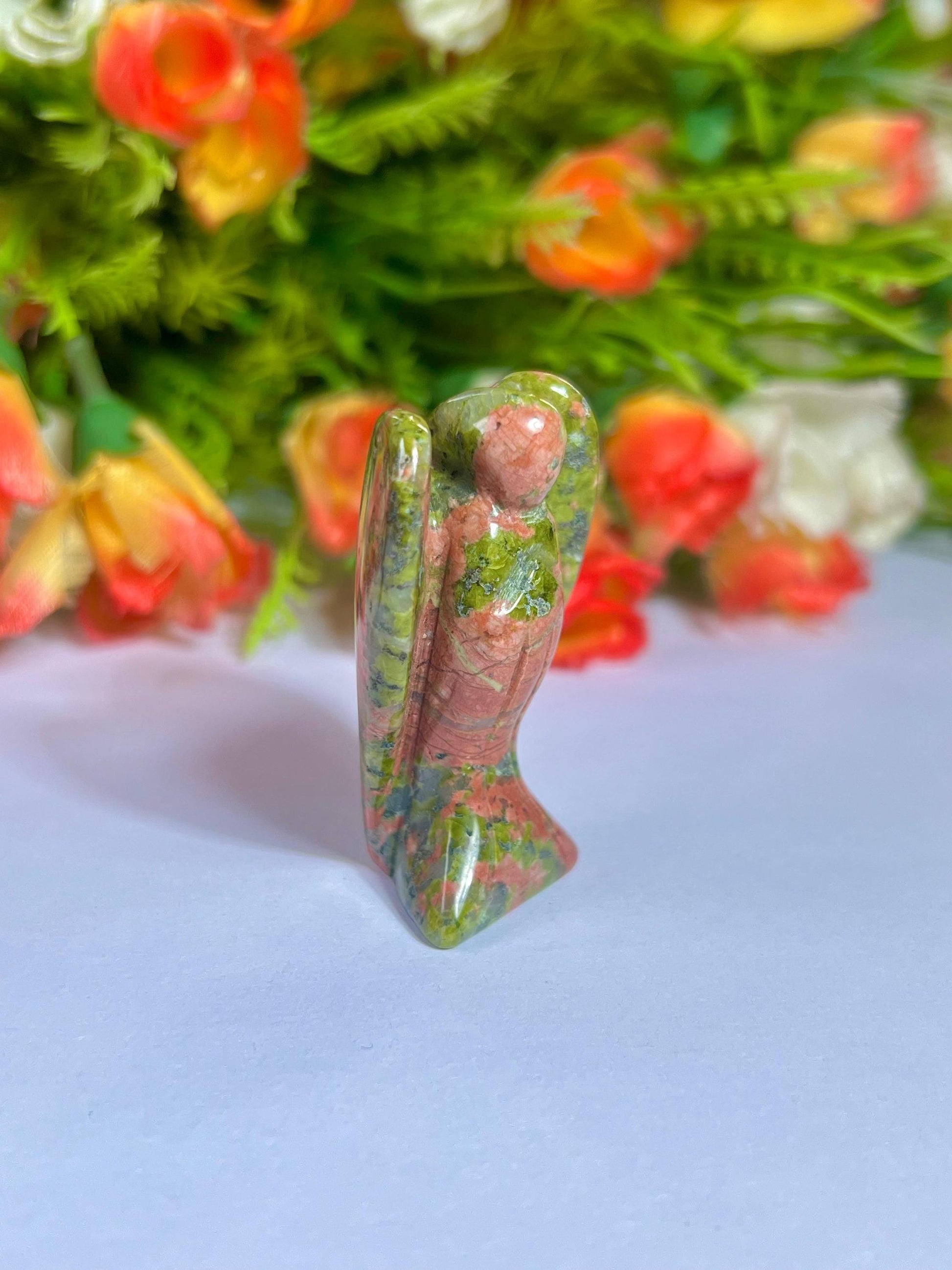 2" Angel Unakite Jasper Stone Guardian Angel blessed Angelic connection