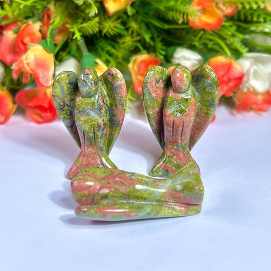 2" Angel Unakite Jasper Stone Guardian Angel blessed Angelic connection