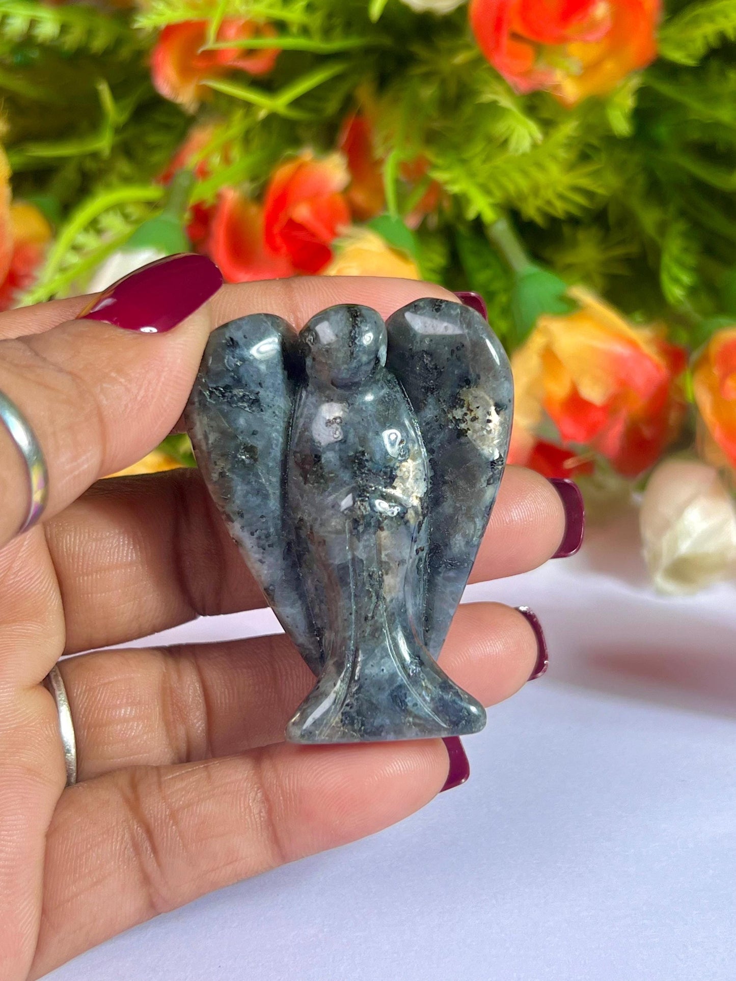 2" Angel Larvikite Stone Guardian Angel blessed Angelic connection