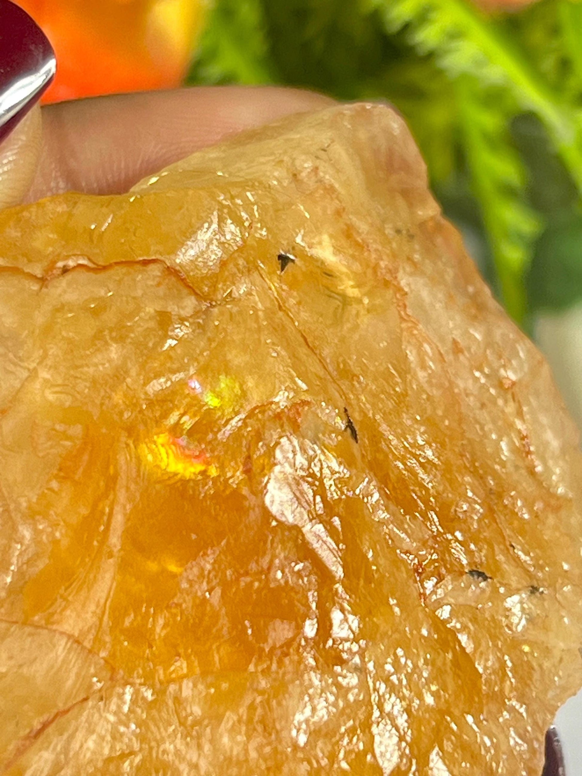 Premium Citrine Stone Natural Rough Stone with Beautiful Rainbow 75 Gram
