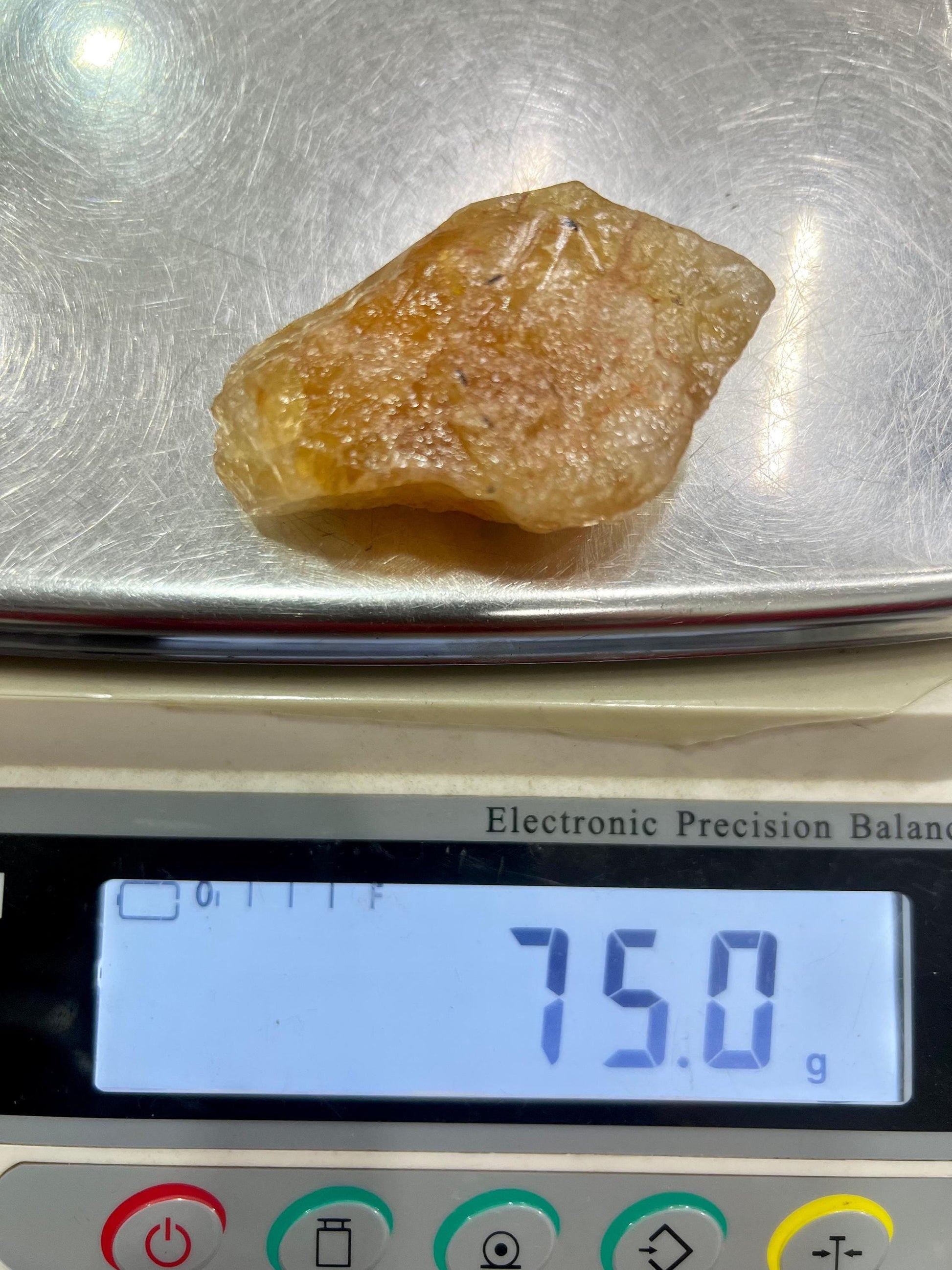 Premium Citrine Stone Natural Rough Stone with Beautiful Rainbow 75 Gram