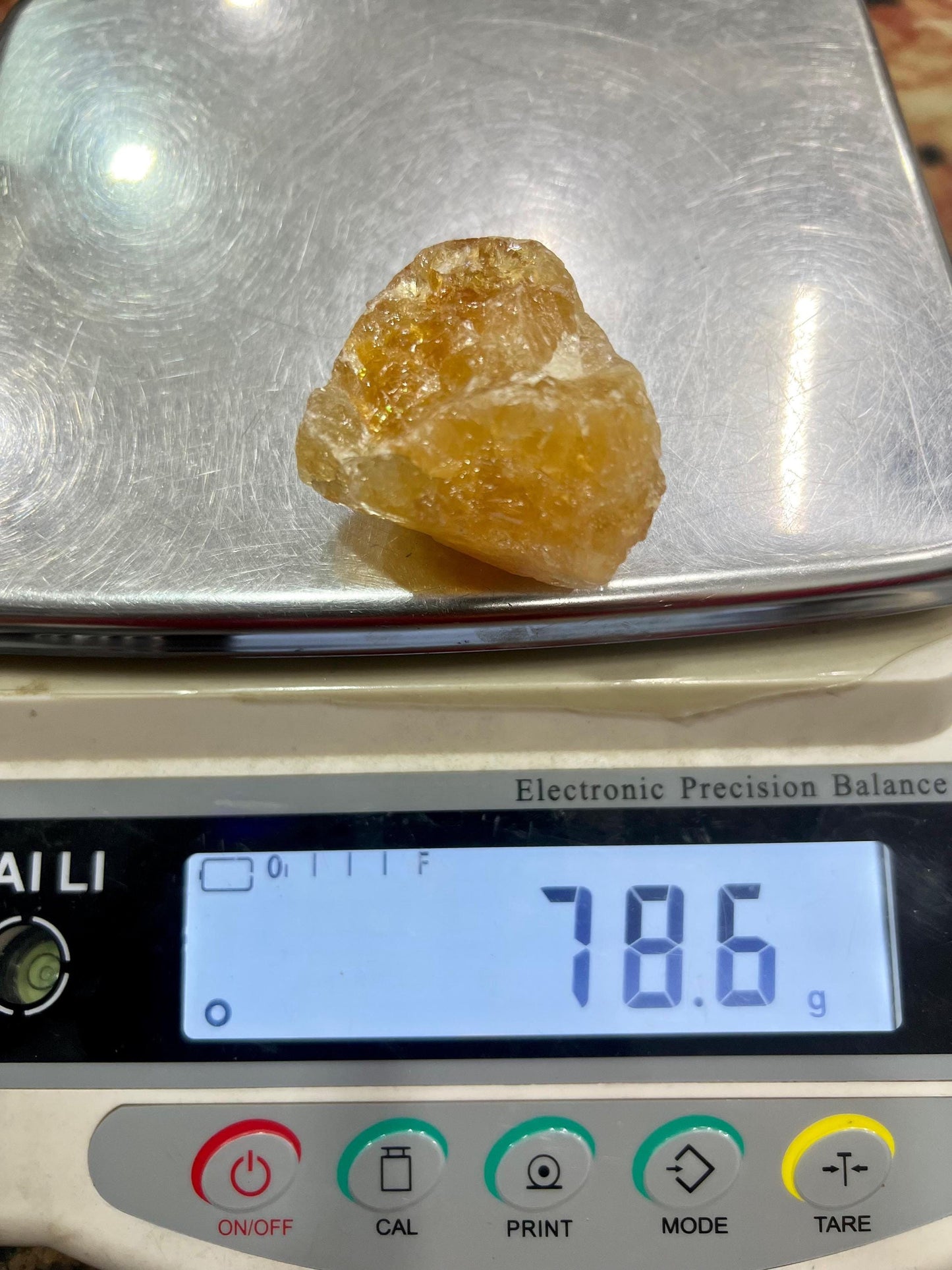 Premium Citrine Stone Natural Rough Stone with Beautiful Rainbow 78 Gram