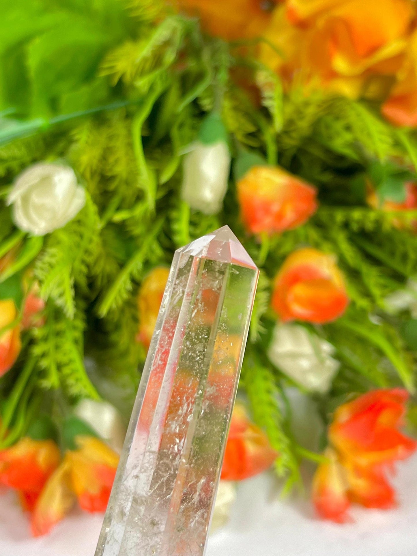 Himalayan Crystal Quartz Stone Tower Pencil Point Generator-Gemstone Pencil Crystal Tower Wand Stone Obelisk-Home Car Decor Decoration3"To4"