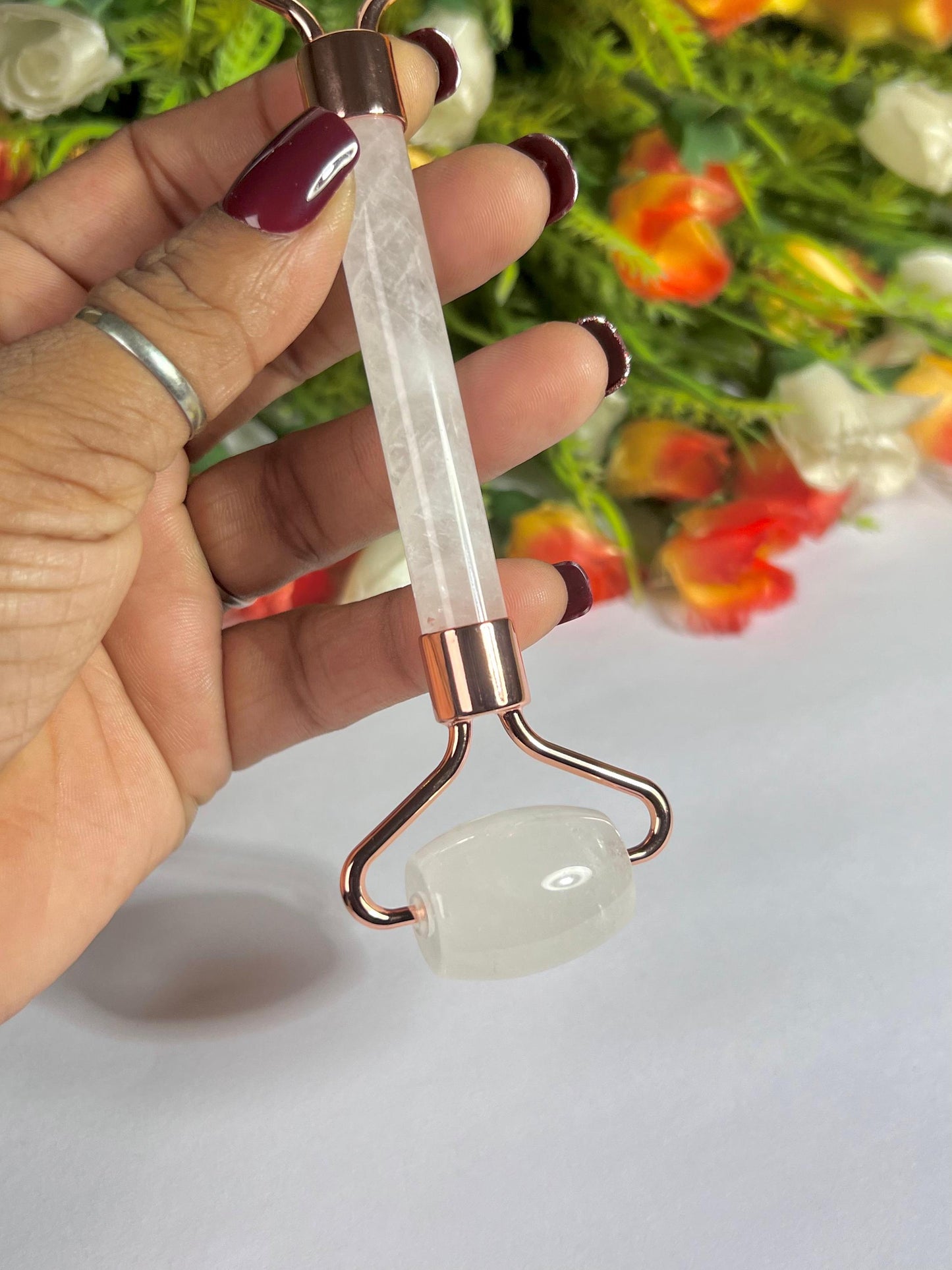 Himalayan Crystal Stone Face Massager Roller AAAA ++++ with Gift Box